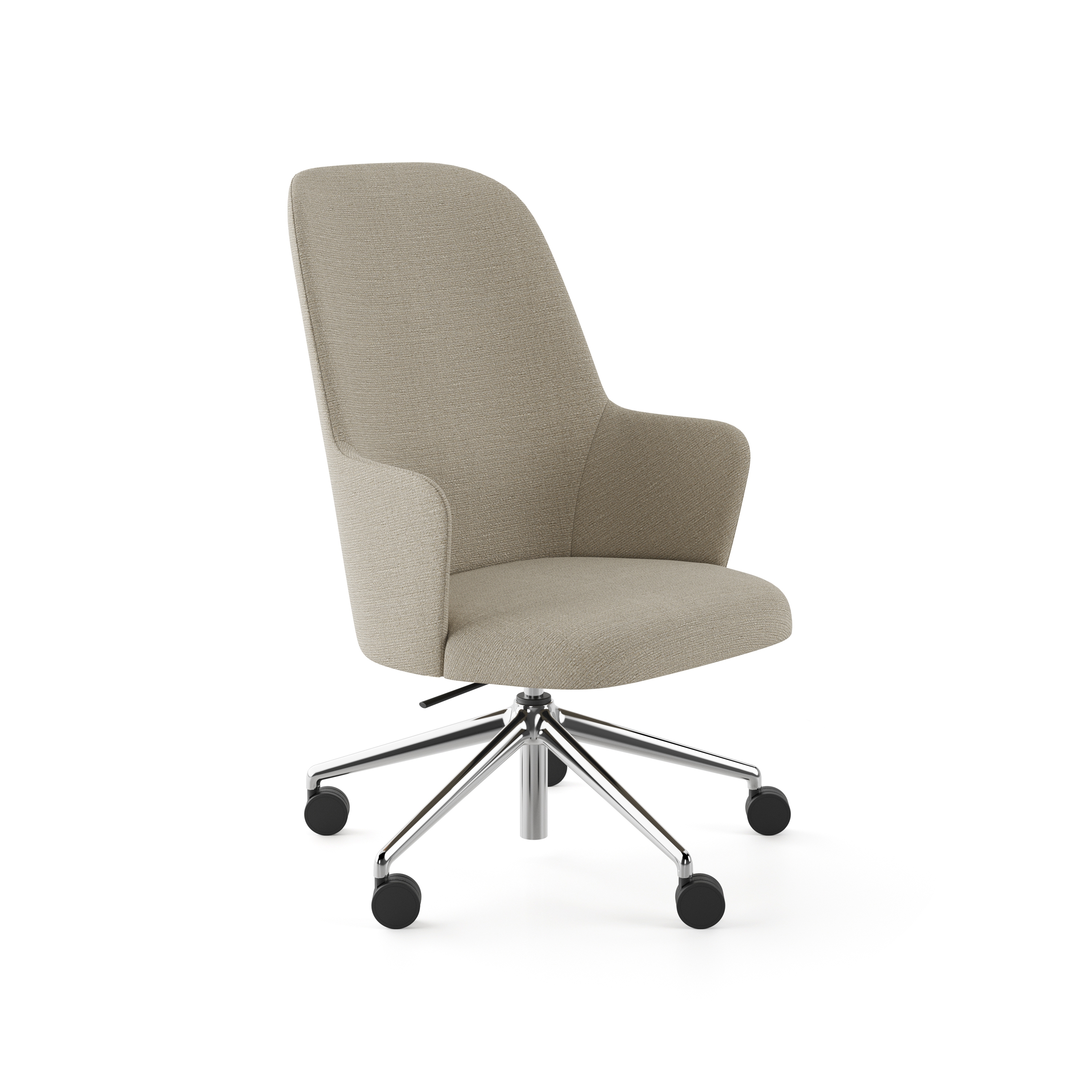 Display product Aleta Executive chair - five casters aluminium base upholstered from manufacturer viccarbe
