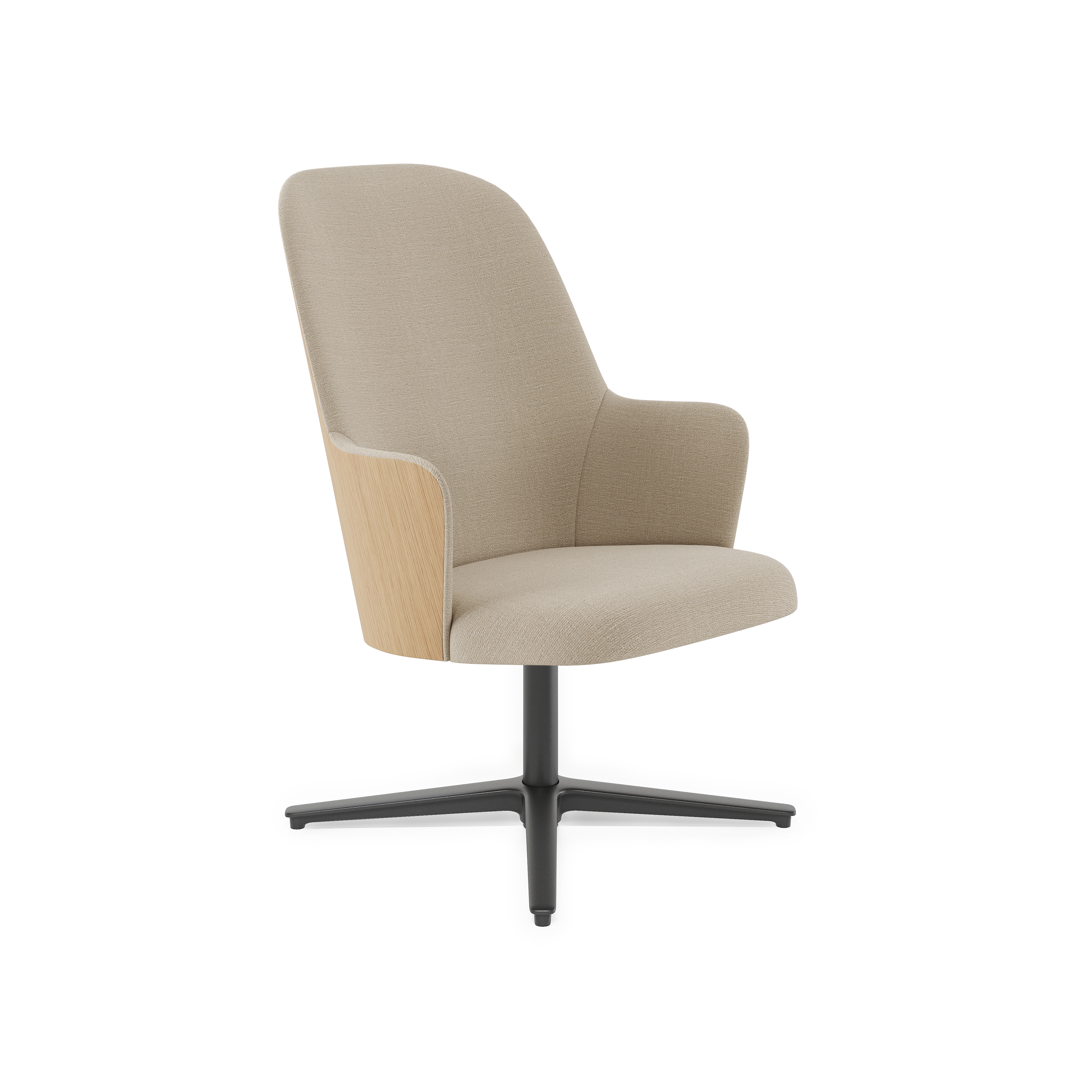 Aleta Executive lounge chair - wooden backrest