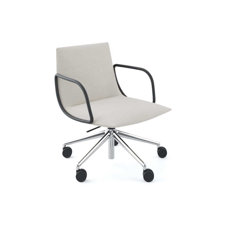 Display product Noha chair - five casters aluminium base from manufacturer viccarbe