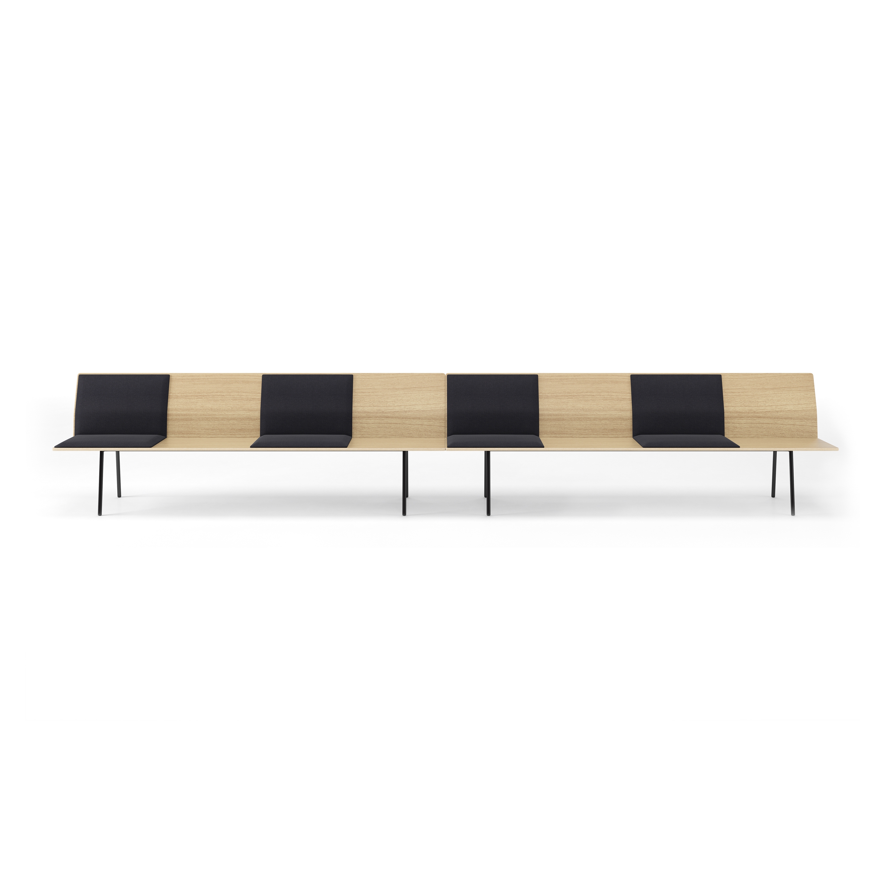 Display product Torii bench 140 stained seat & backrest from manufacturer viccarbe