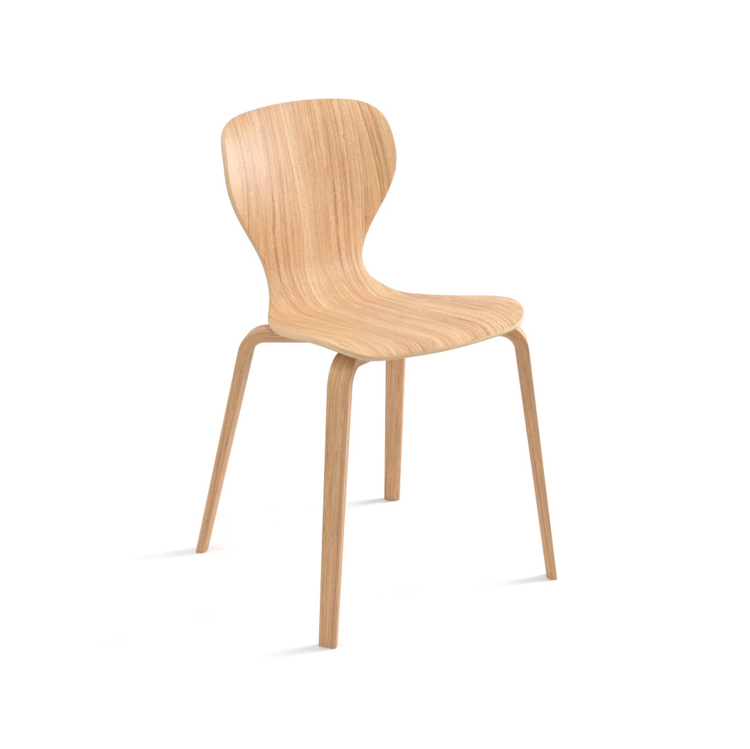 Display product Ears chair - four wooden legs base from manufacturer viccarbe