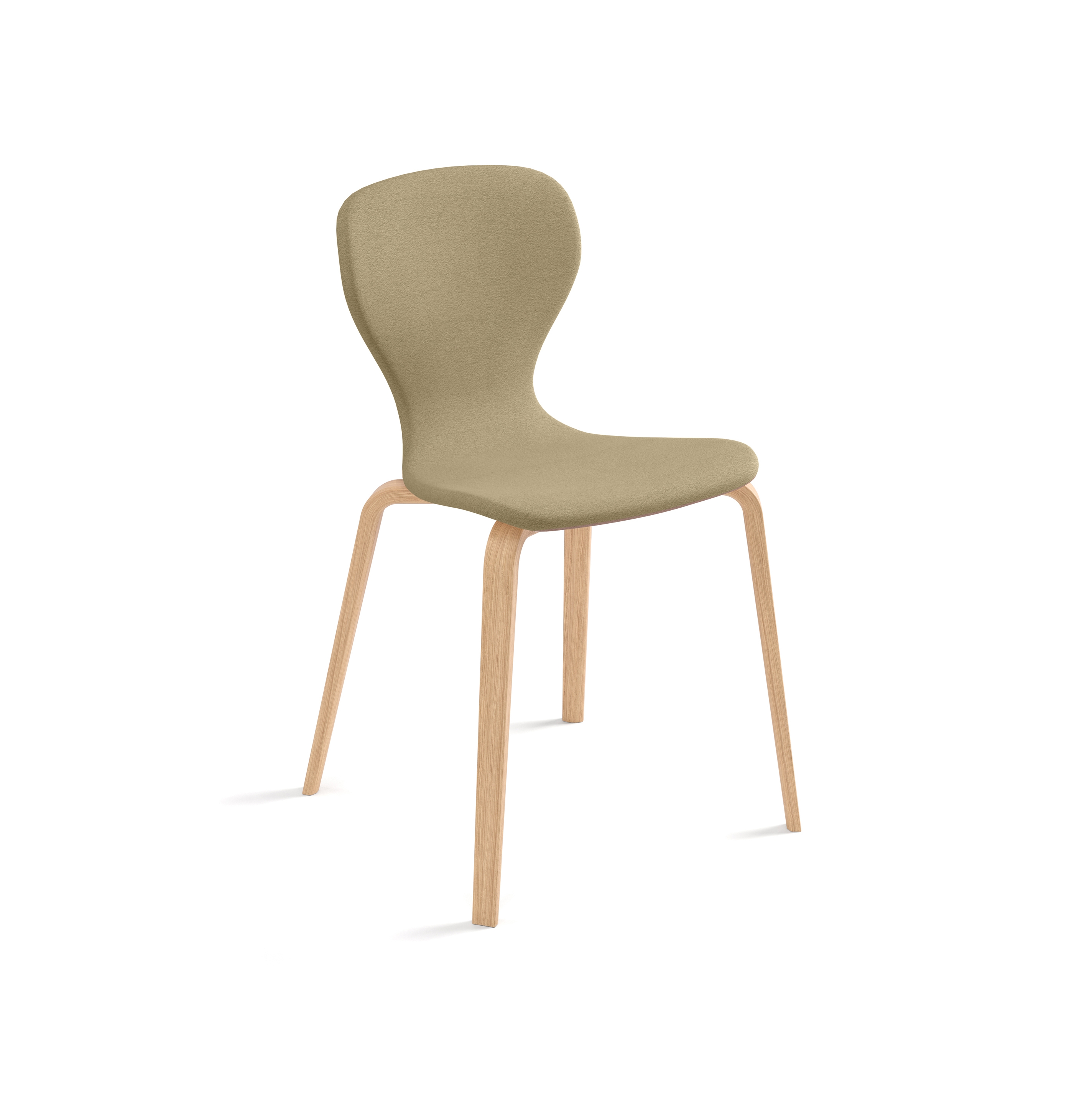 Ears chair - four wooden legs base & smooth upholstery