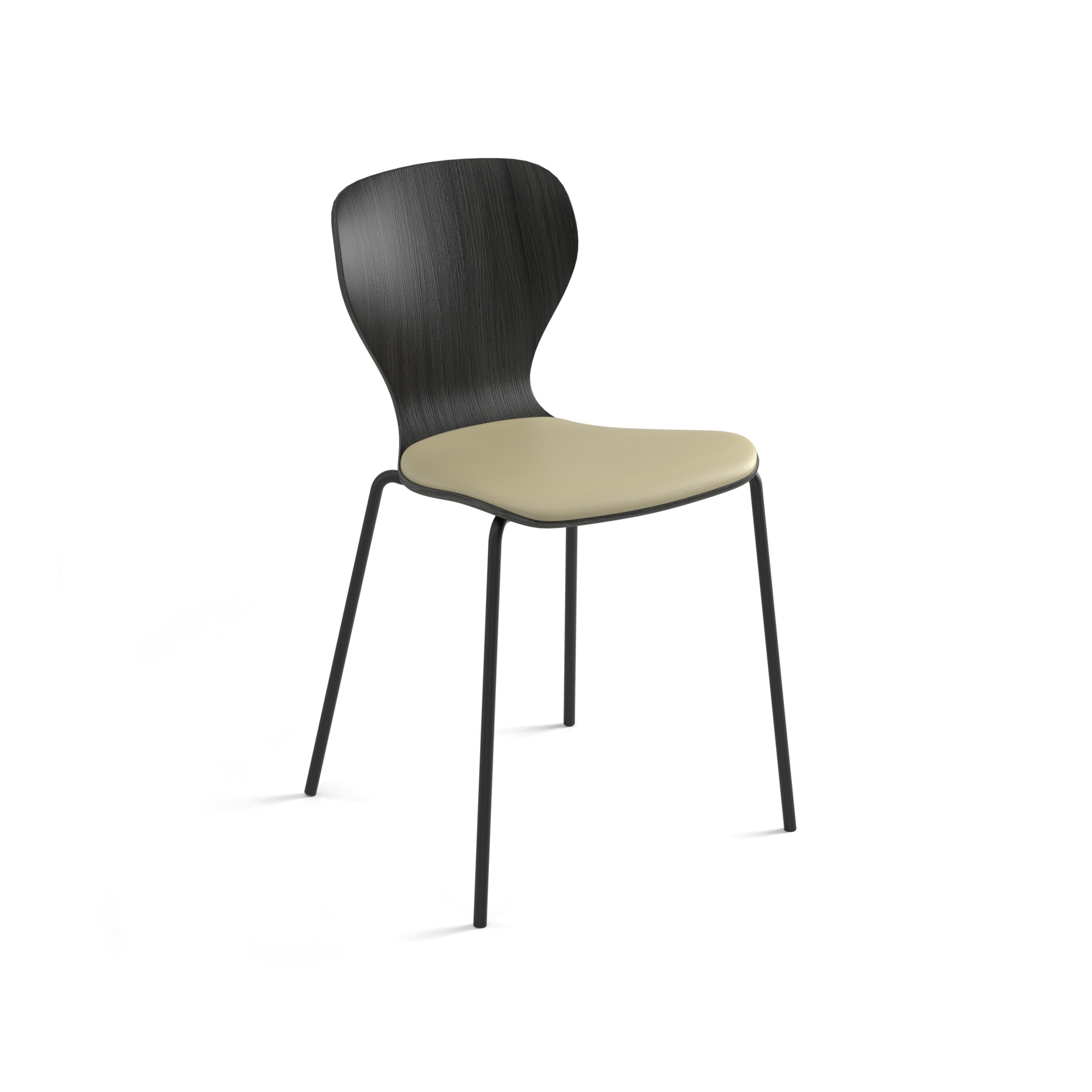 Ears chair - four metal legs base & cushion