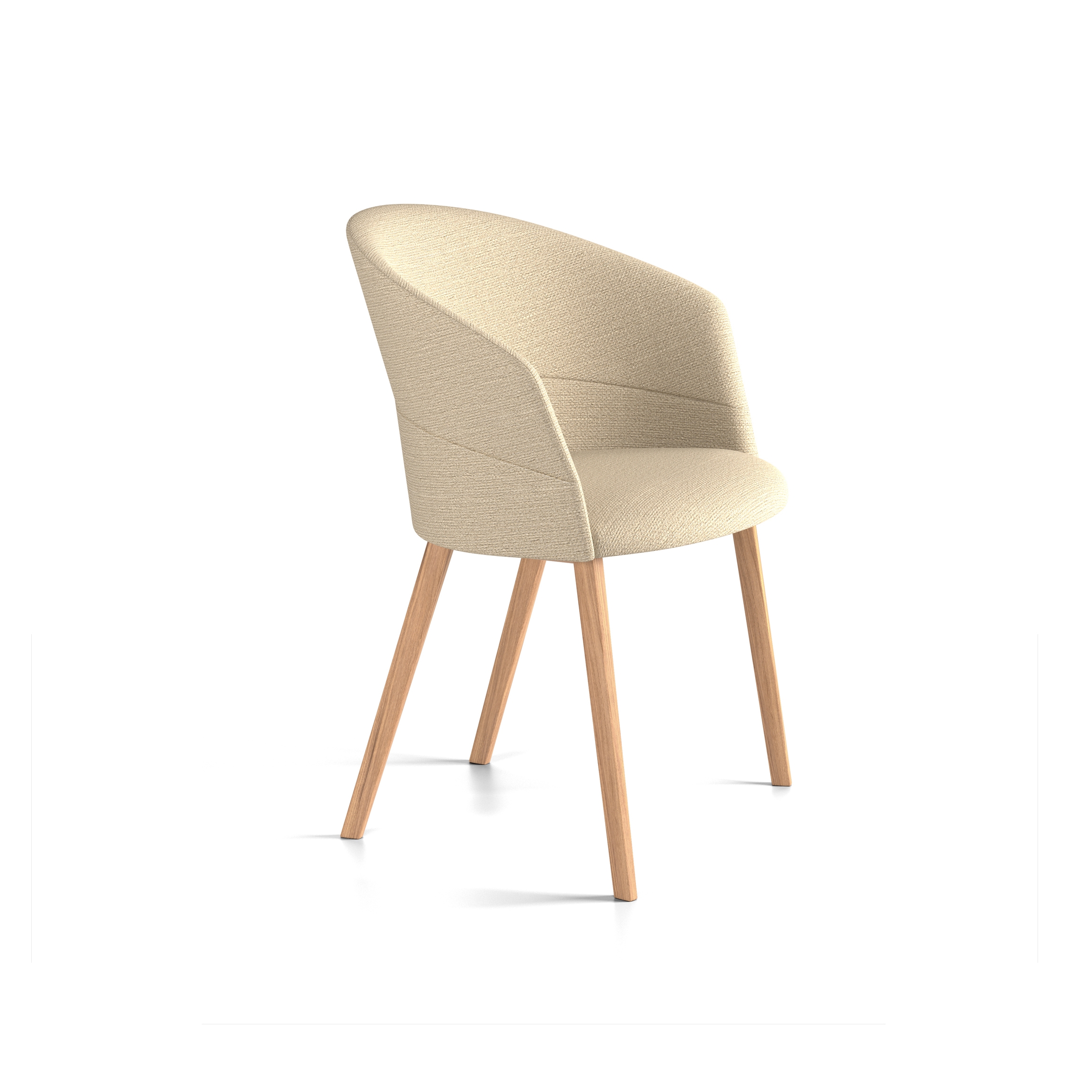 Copa chair - four wooden legs base & smooth upholstery