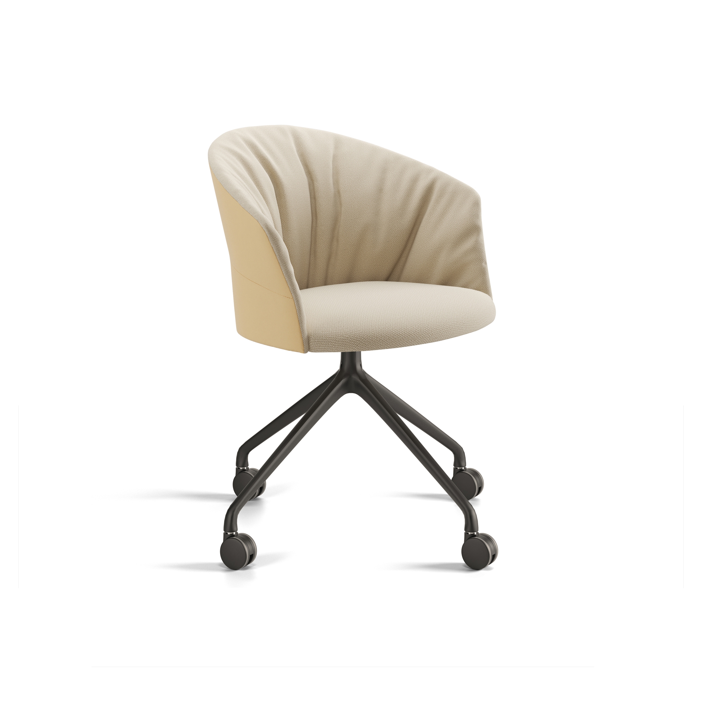 Copa chair - pyramid swivel with casters base & soft upholstery