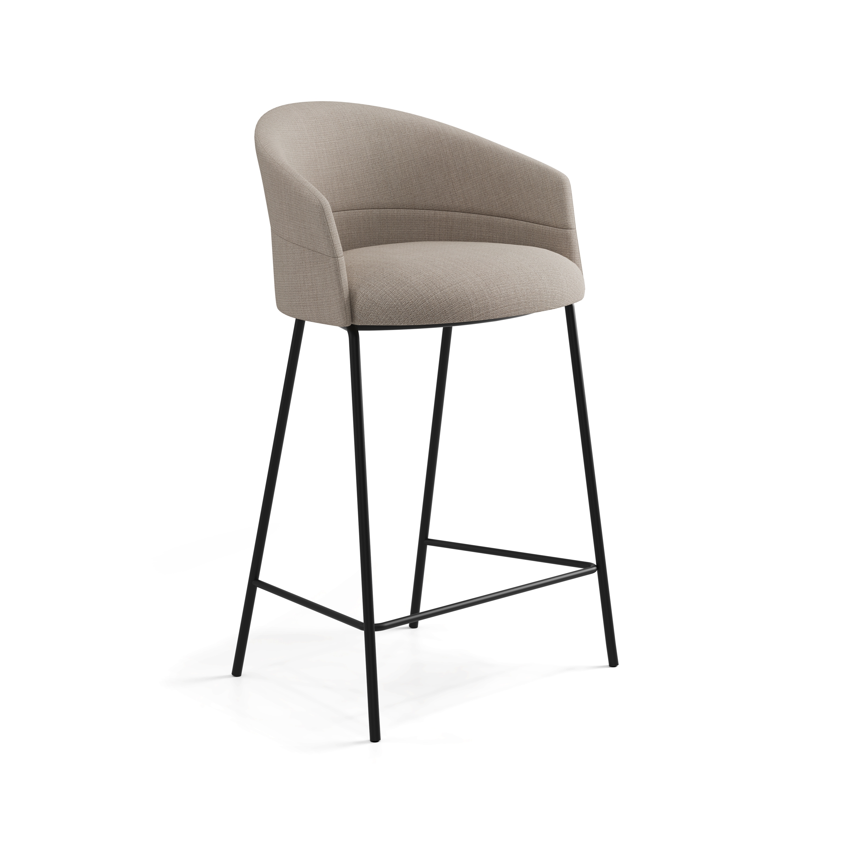 Display product Copa stool - fixed base counter height smooth upholstery from manufacturer viccarbe