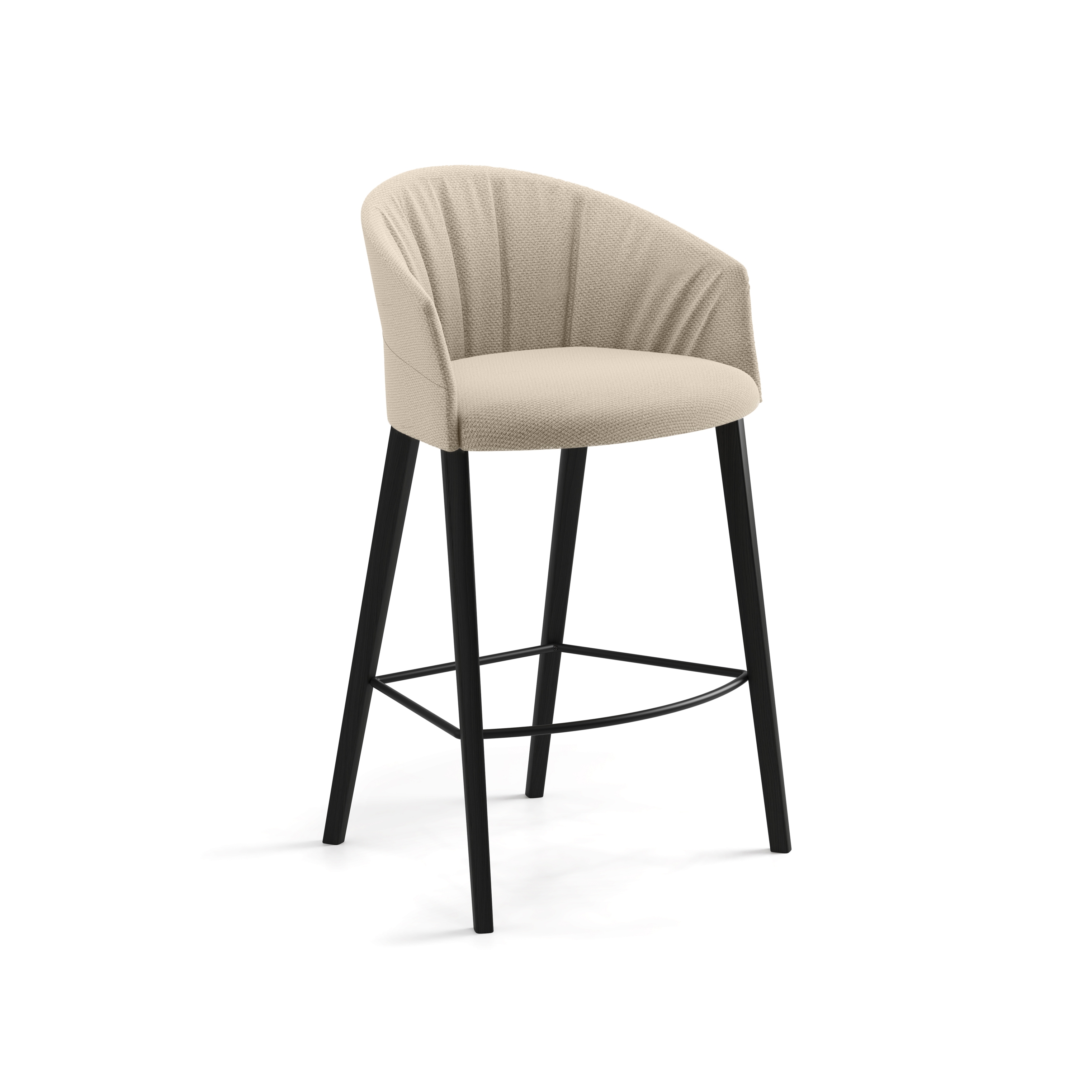 Copa stool - four wooden legs base counter height soft upholstery