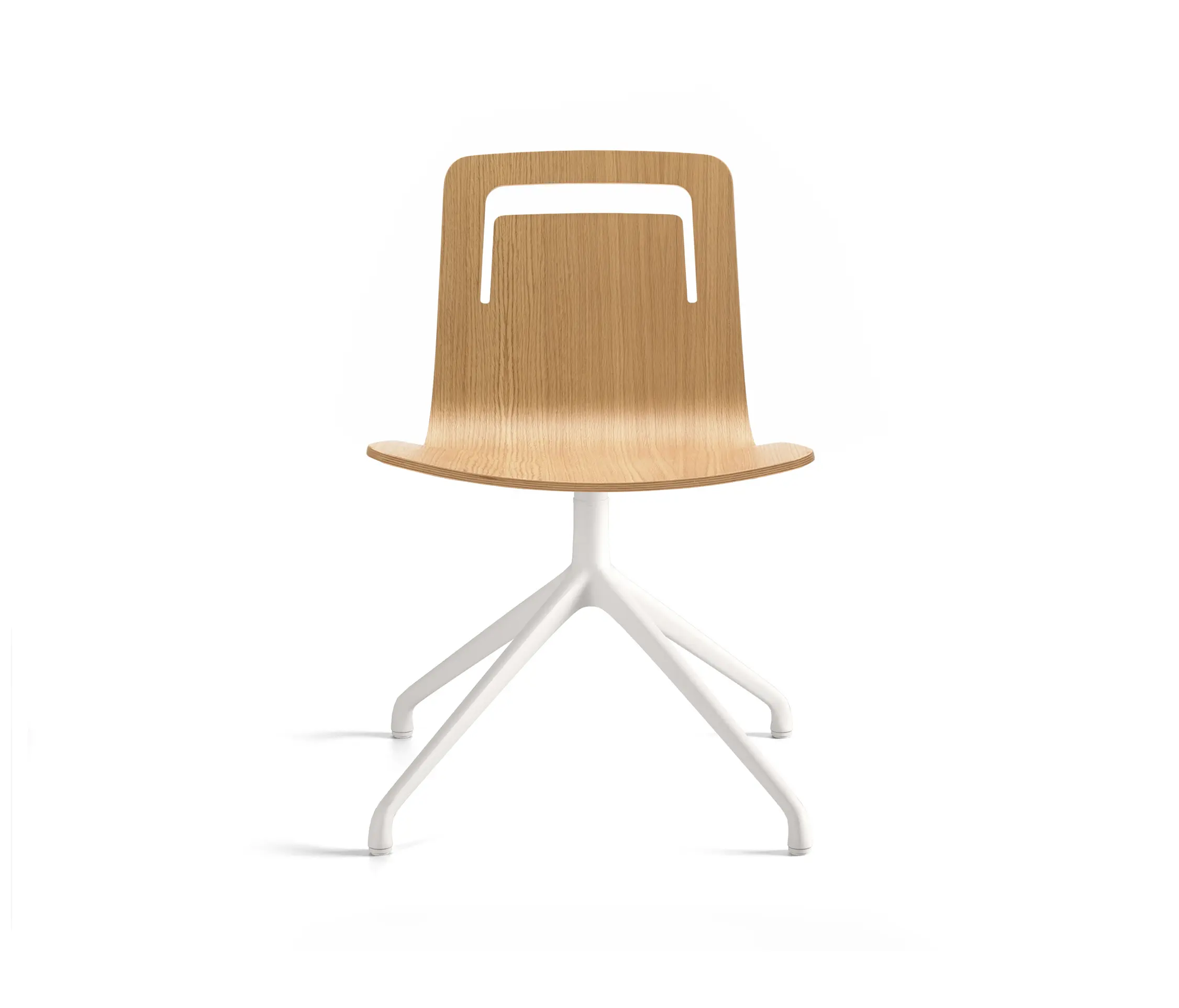 viccarbe - Klip chair - pyramid swivel base & stained / lacquered seat with handle