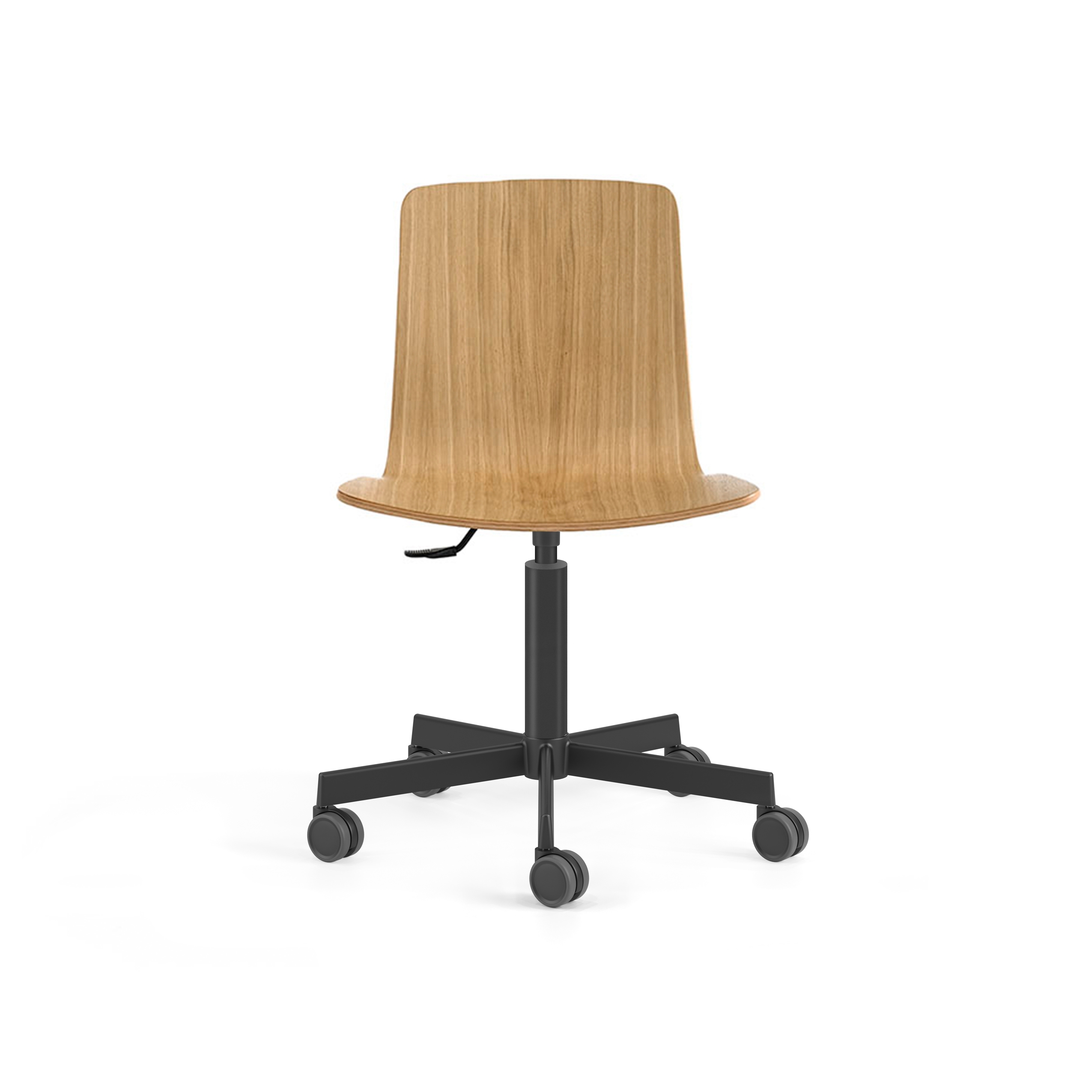 Klip chair - five casters base & stained / lacquered seat