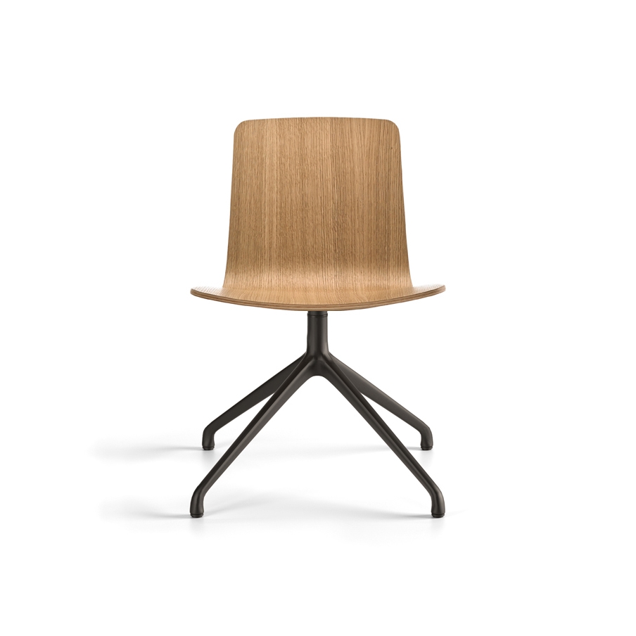 Klip chair - pyramid swivel base & stained / lacquered seat