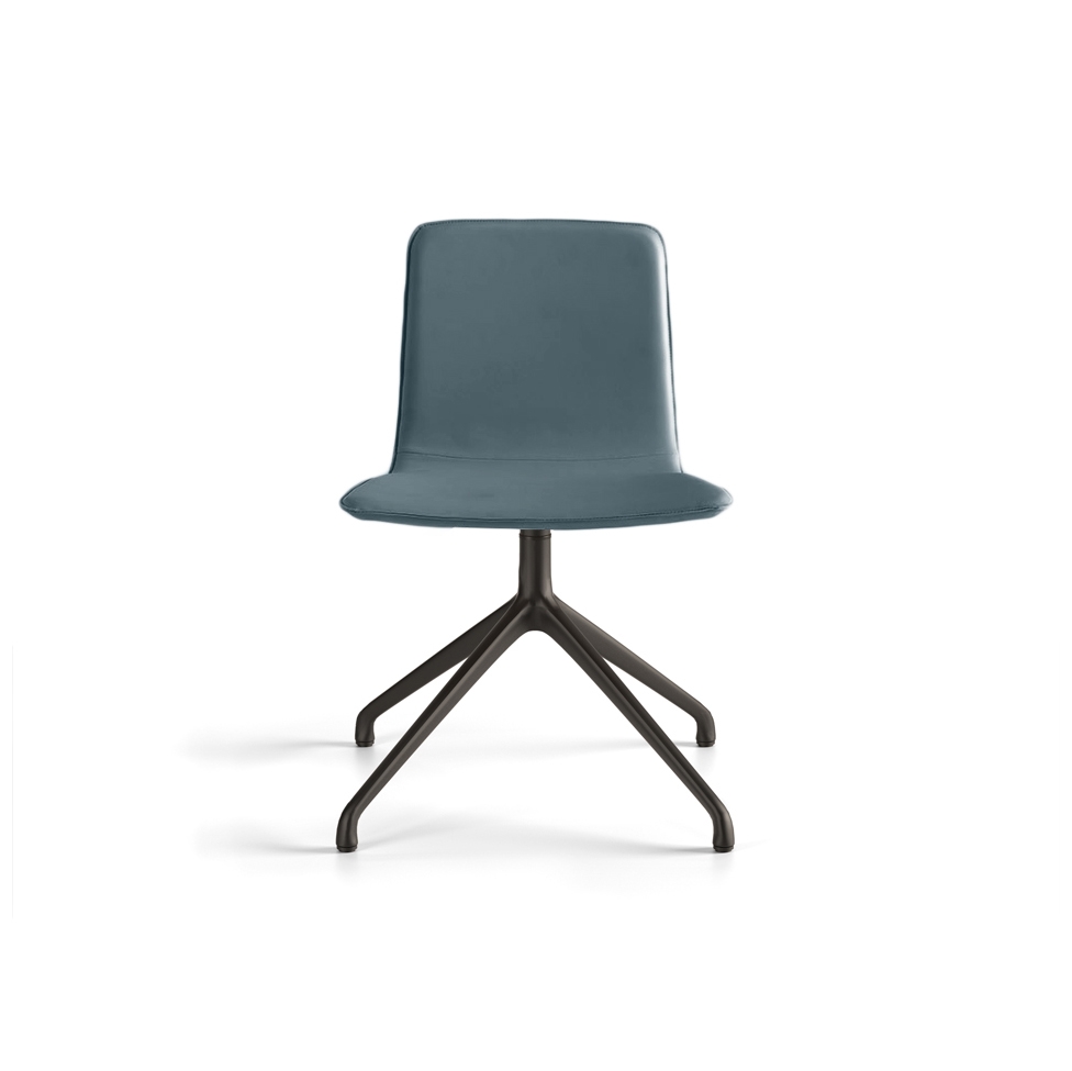 Klip chair - pyramid swivel base & smooth upholstery