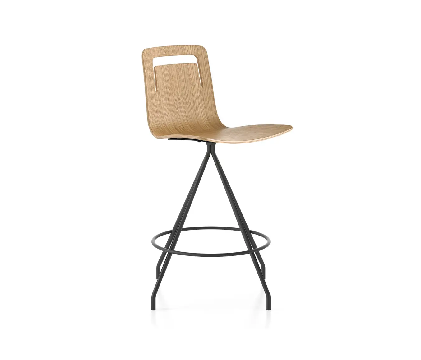 viccarbe - Klip stool - swivel base counter height & stained seat with handle