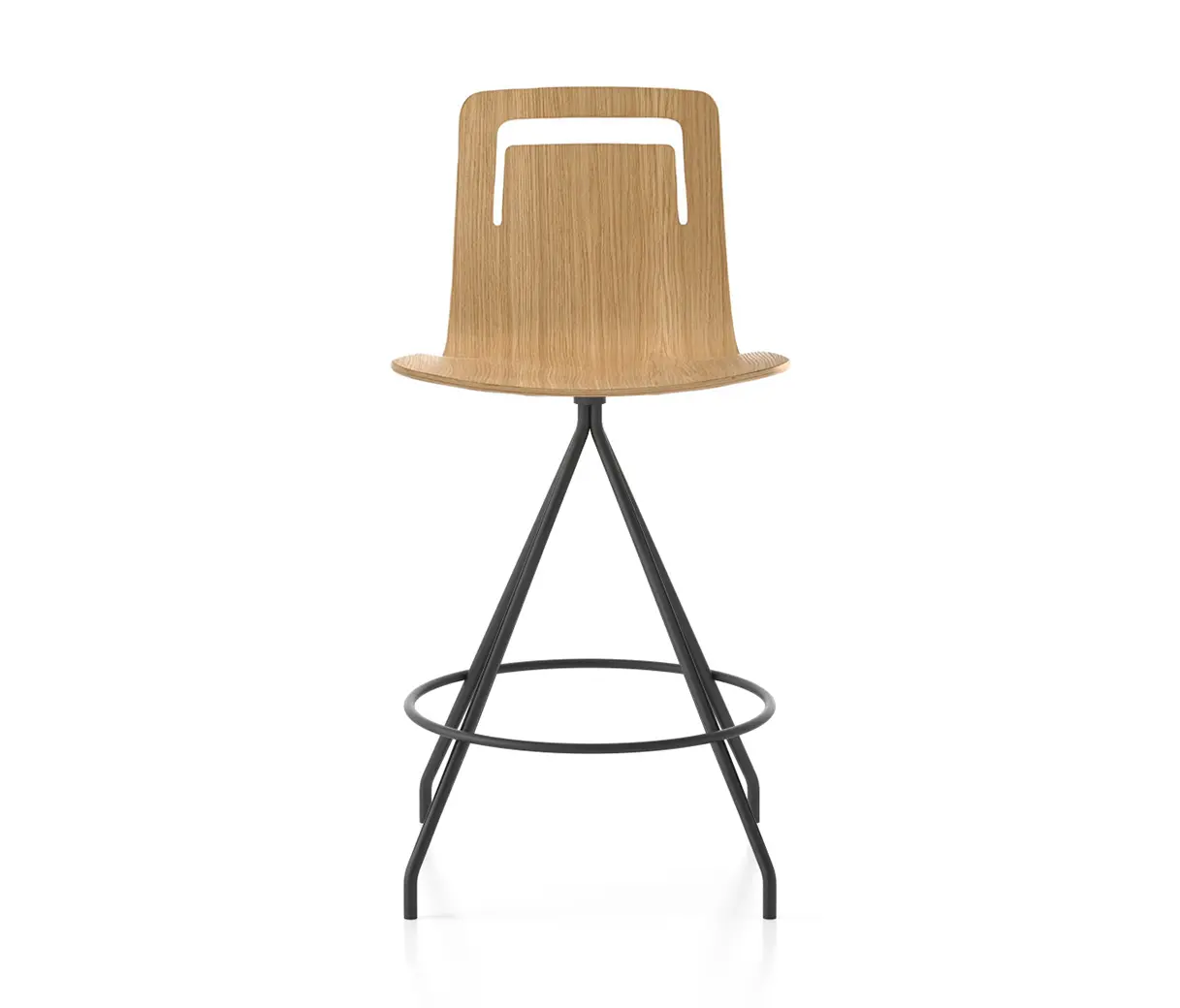 viccarbe - Klip stool - swivel base counter height & stained seat with handle