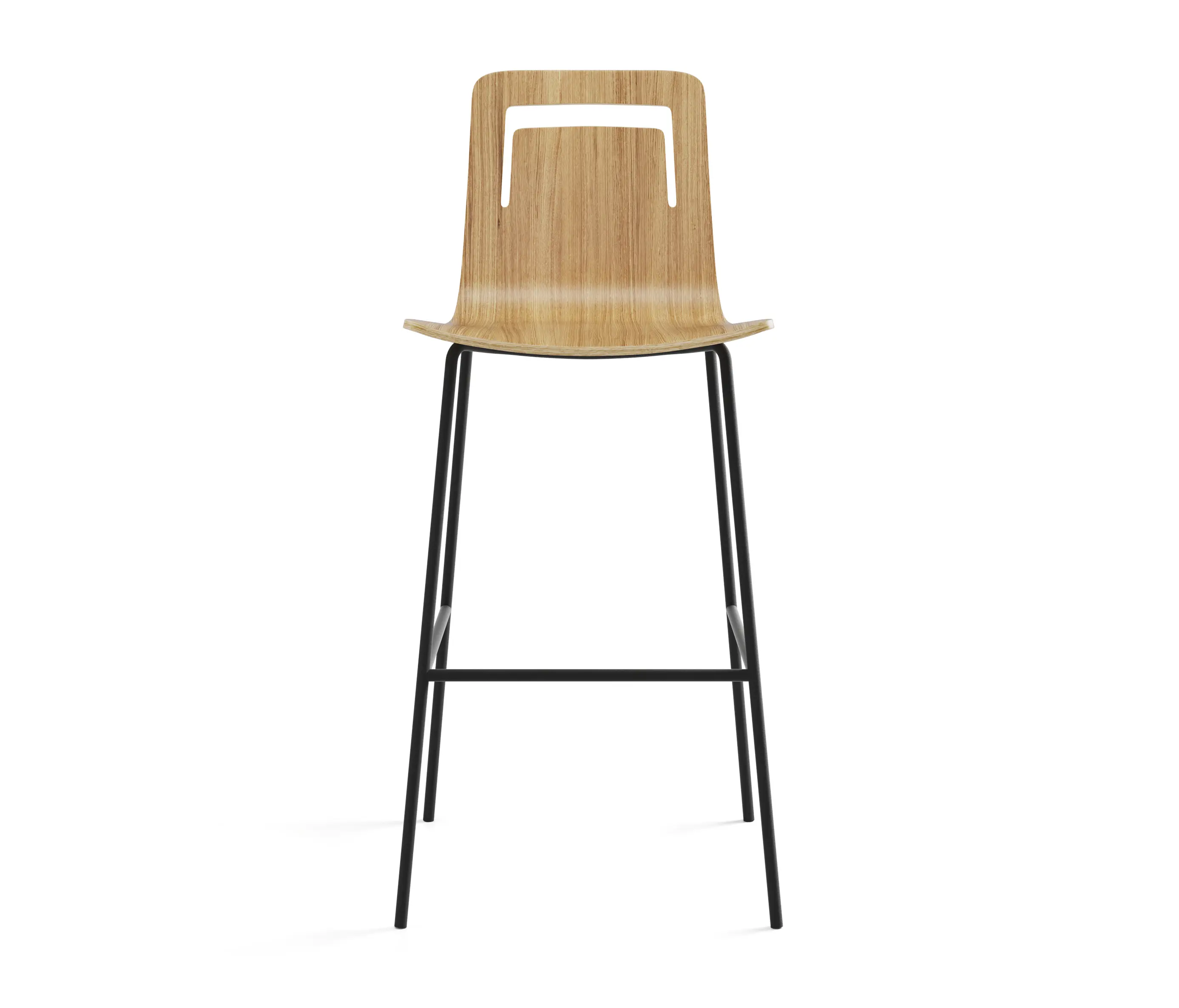 viccarbe - Klip stool - fixed base bar height & stained seat with handle
