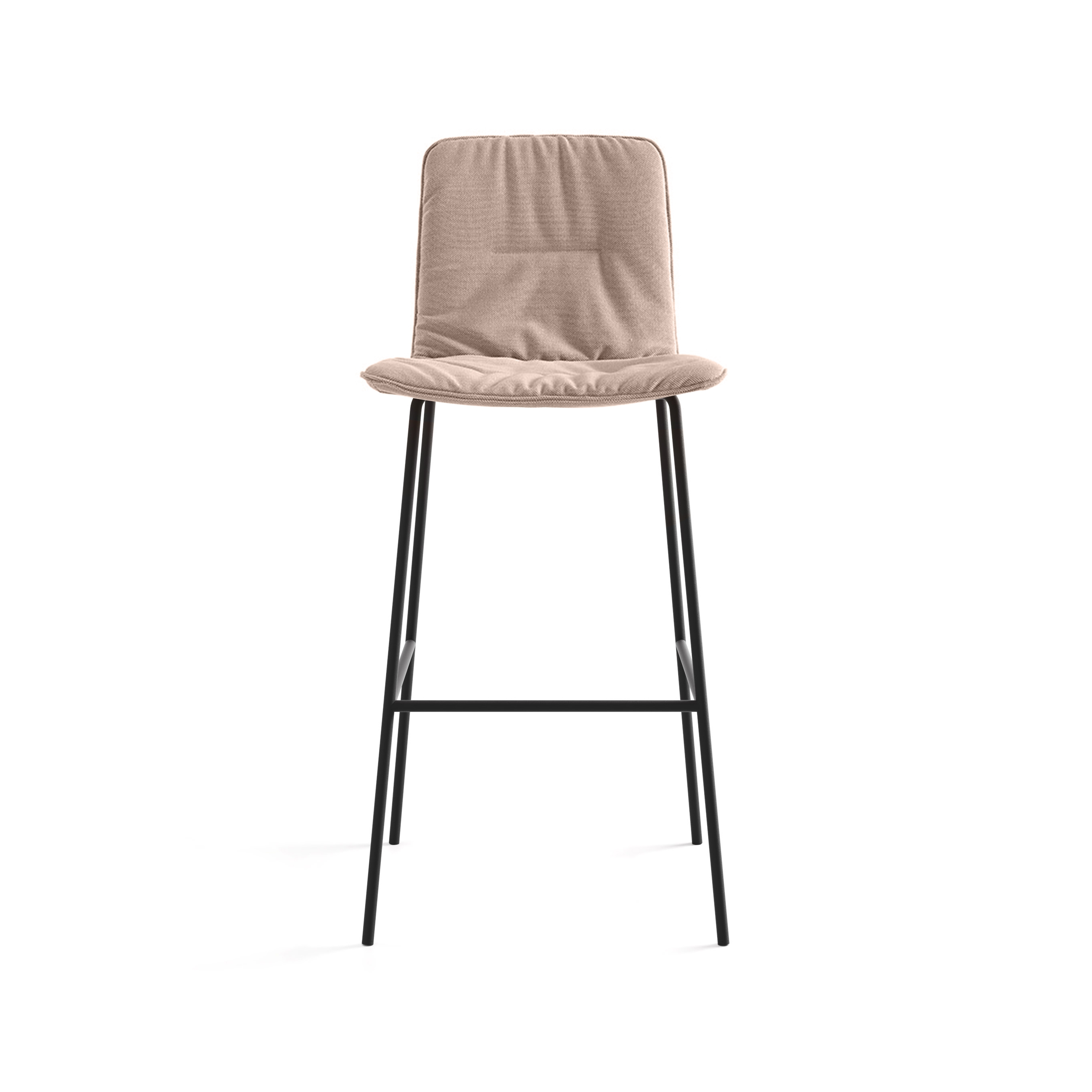 Klip stool - fixed base bar height & soft upholstery