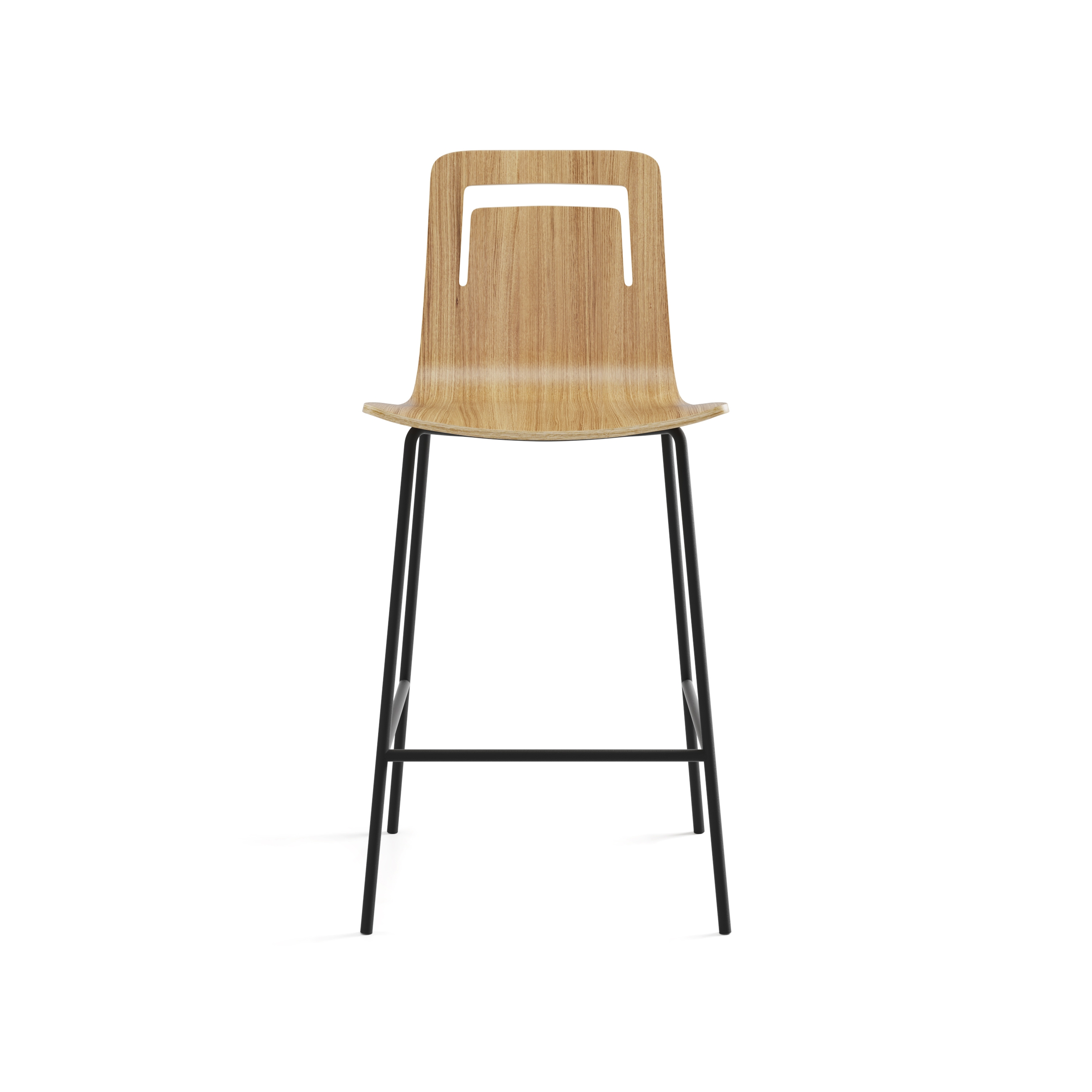 Klip stool - fixed base counter height & stained seat with handle