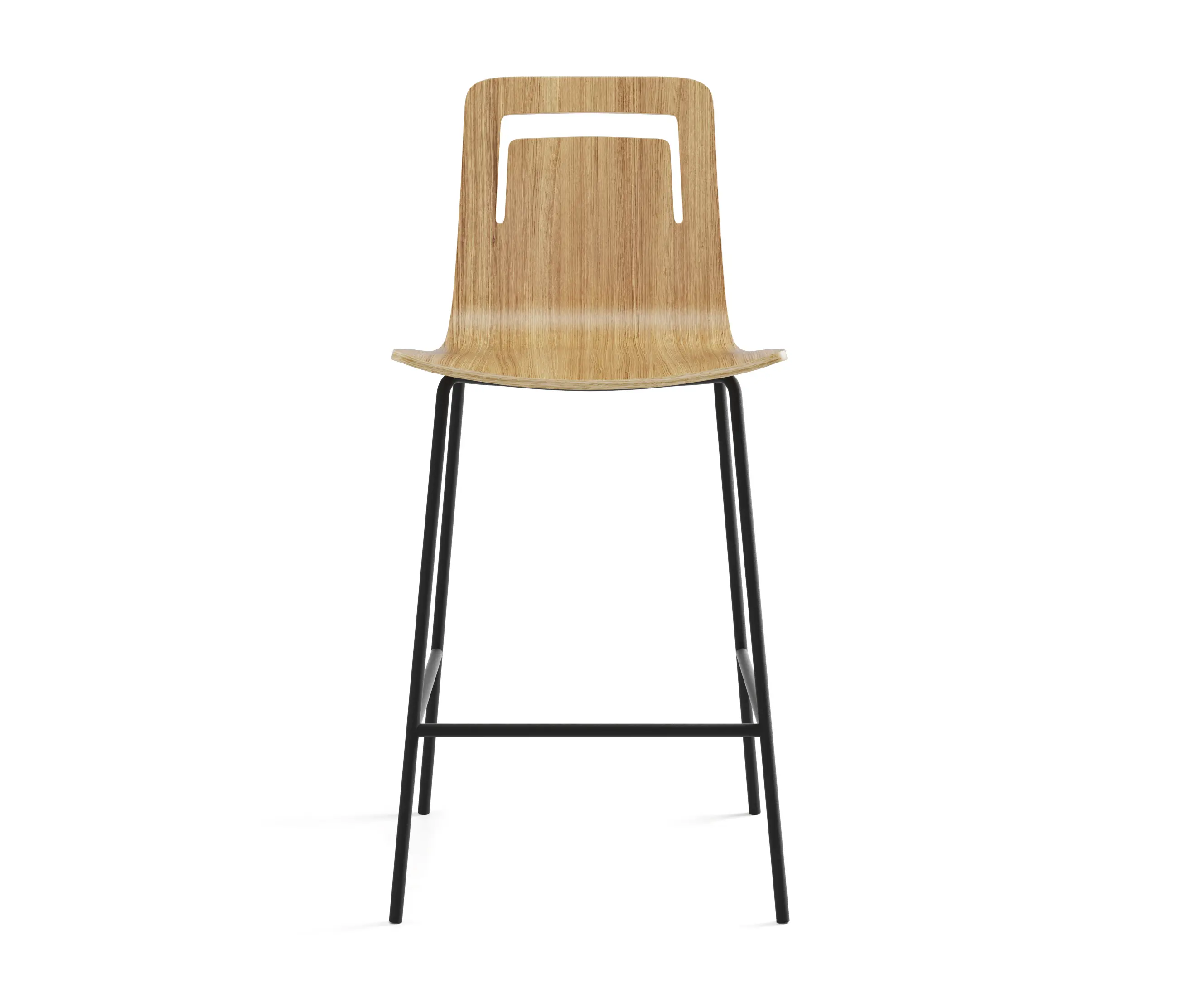 viccarbe - Klip stool - fixed base counter height & stained seat with handle
