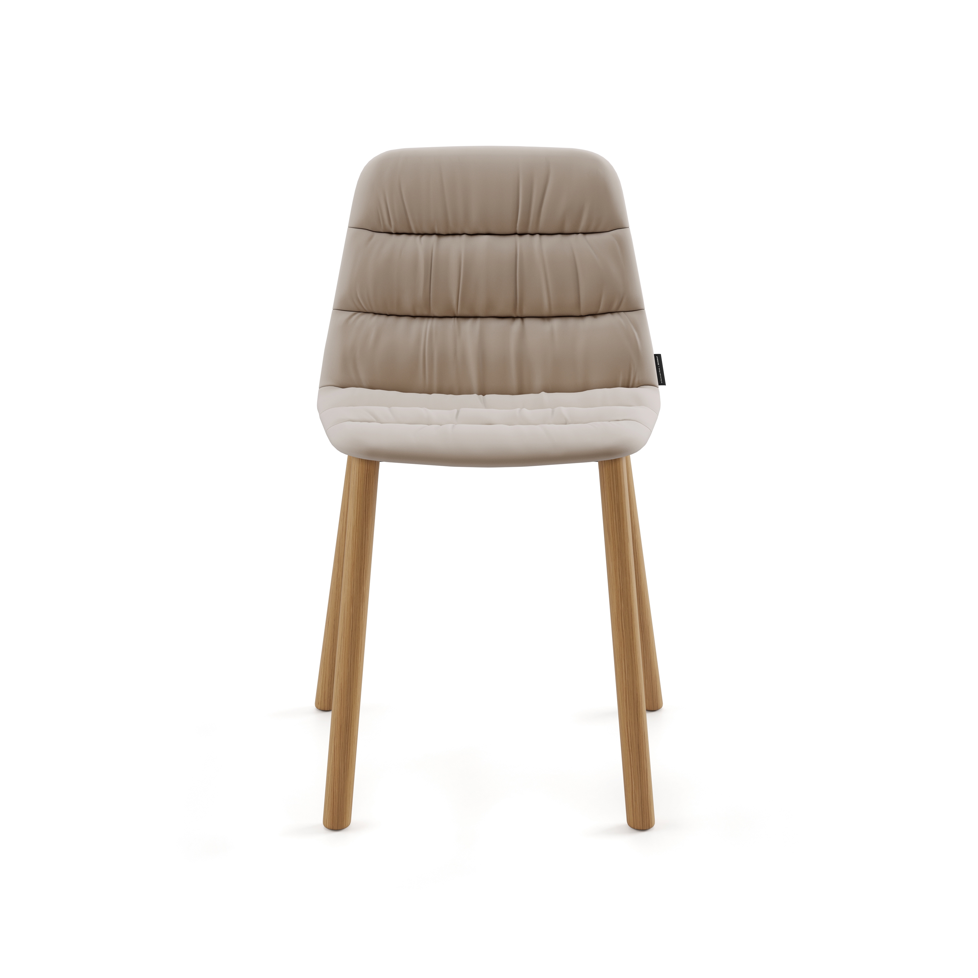 Display product Maarten chair - four wooden legs base & soft upholstery from manufacturer viccarbe