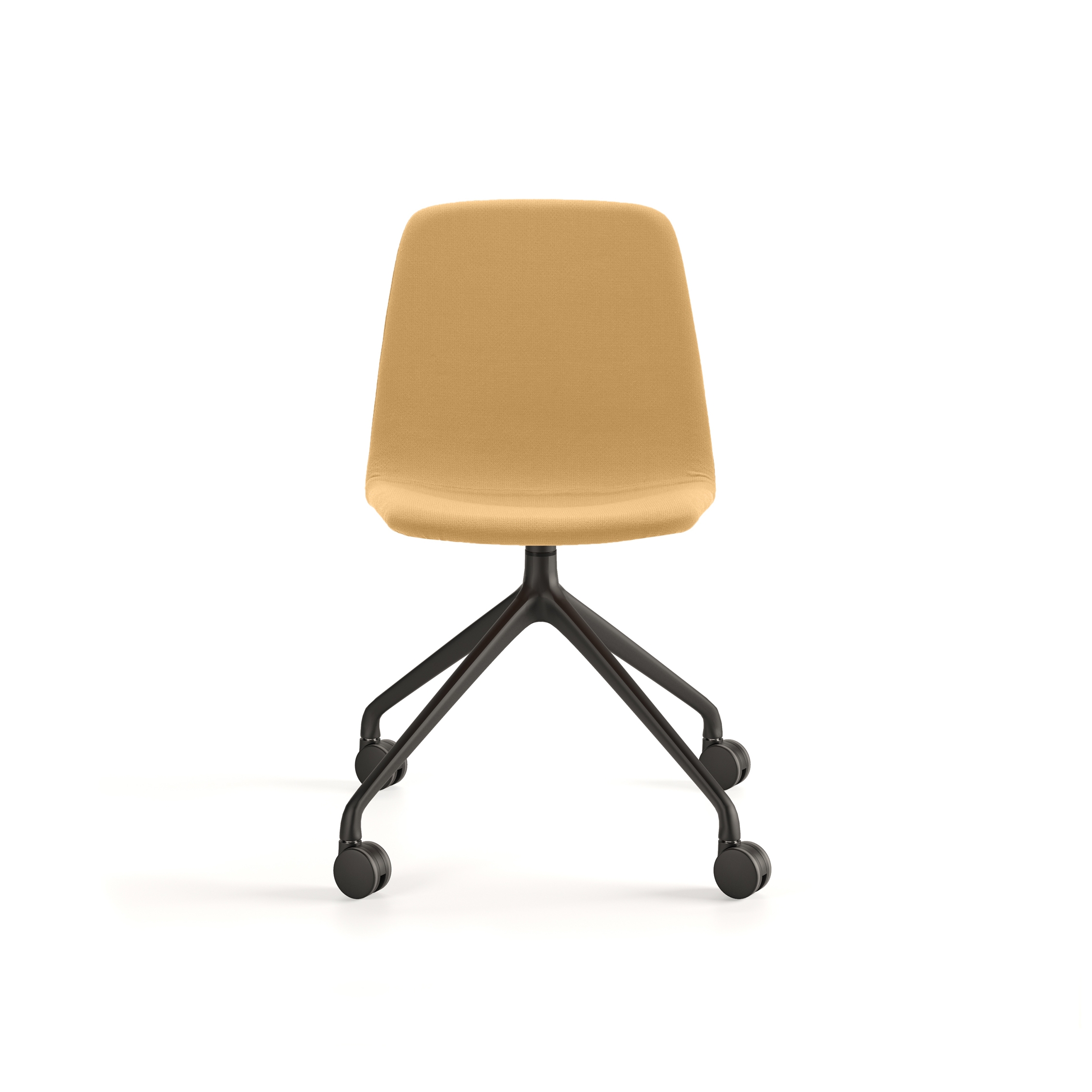 Maarten chair - pyramid swivel base with casters & smooth upholstery