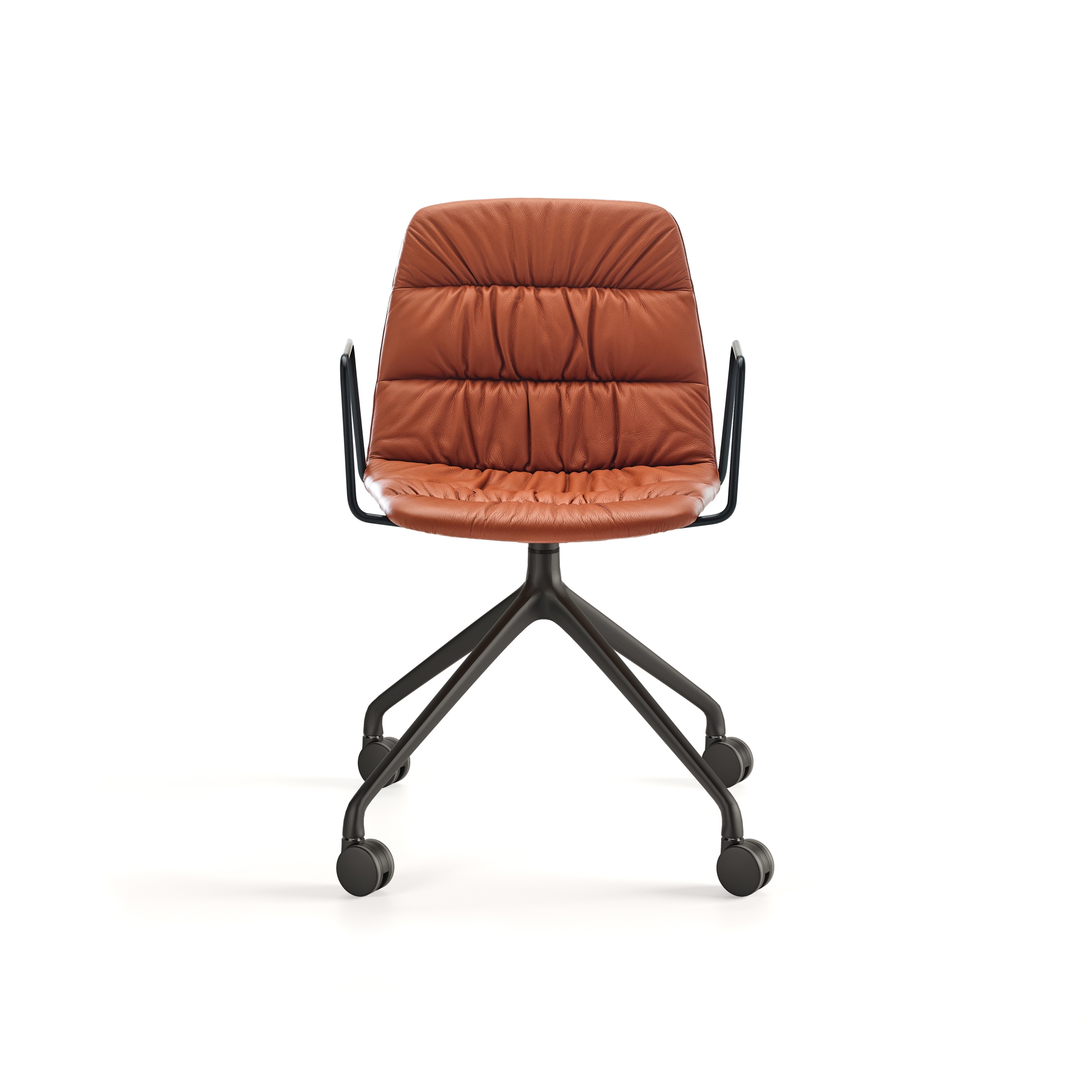 Maarten chair - pyramid swivel base with casters & soft upholstery