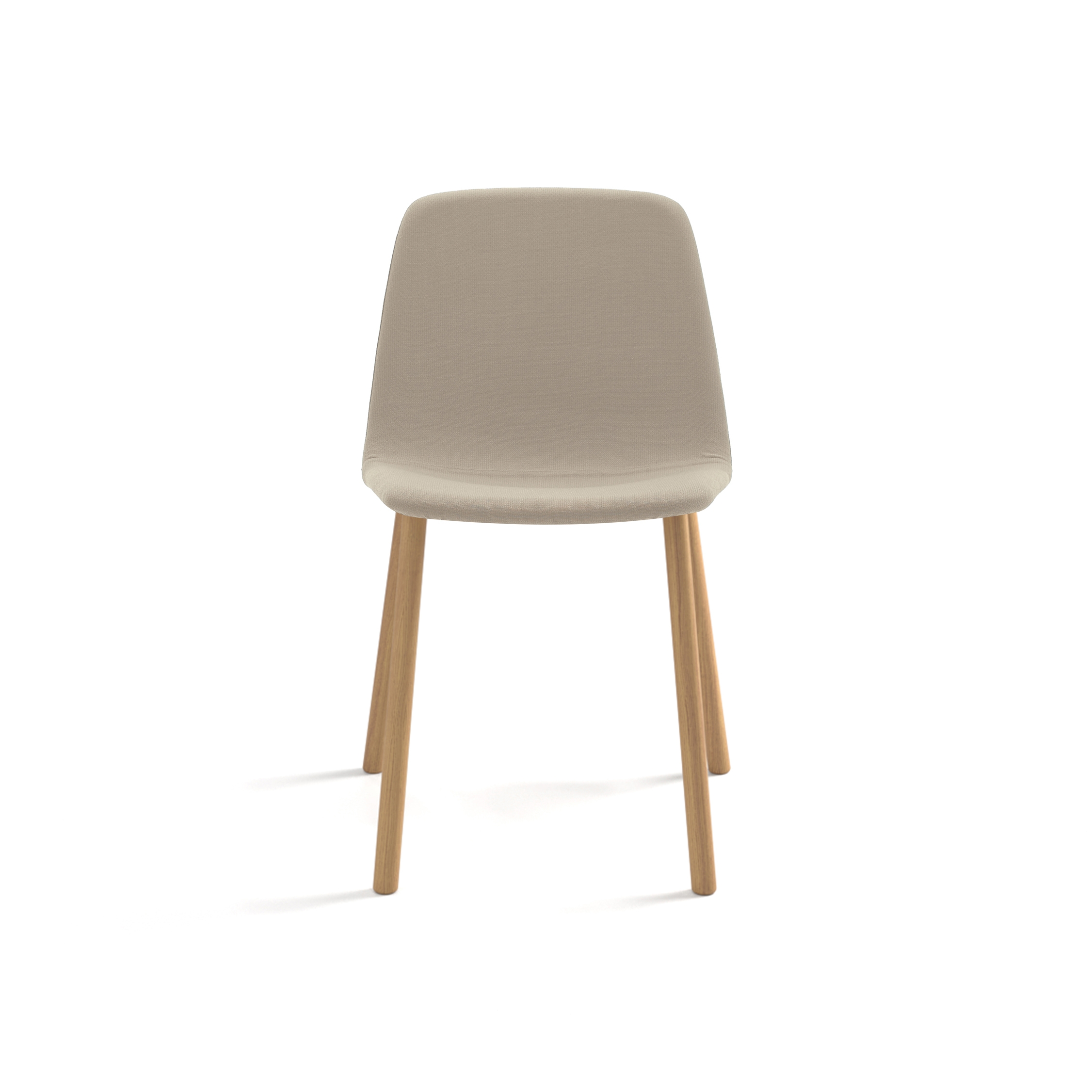 Maarten chair - four wooden legs base & smooth upholstery