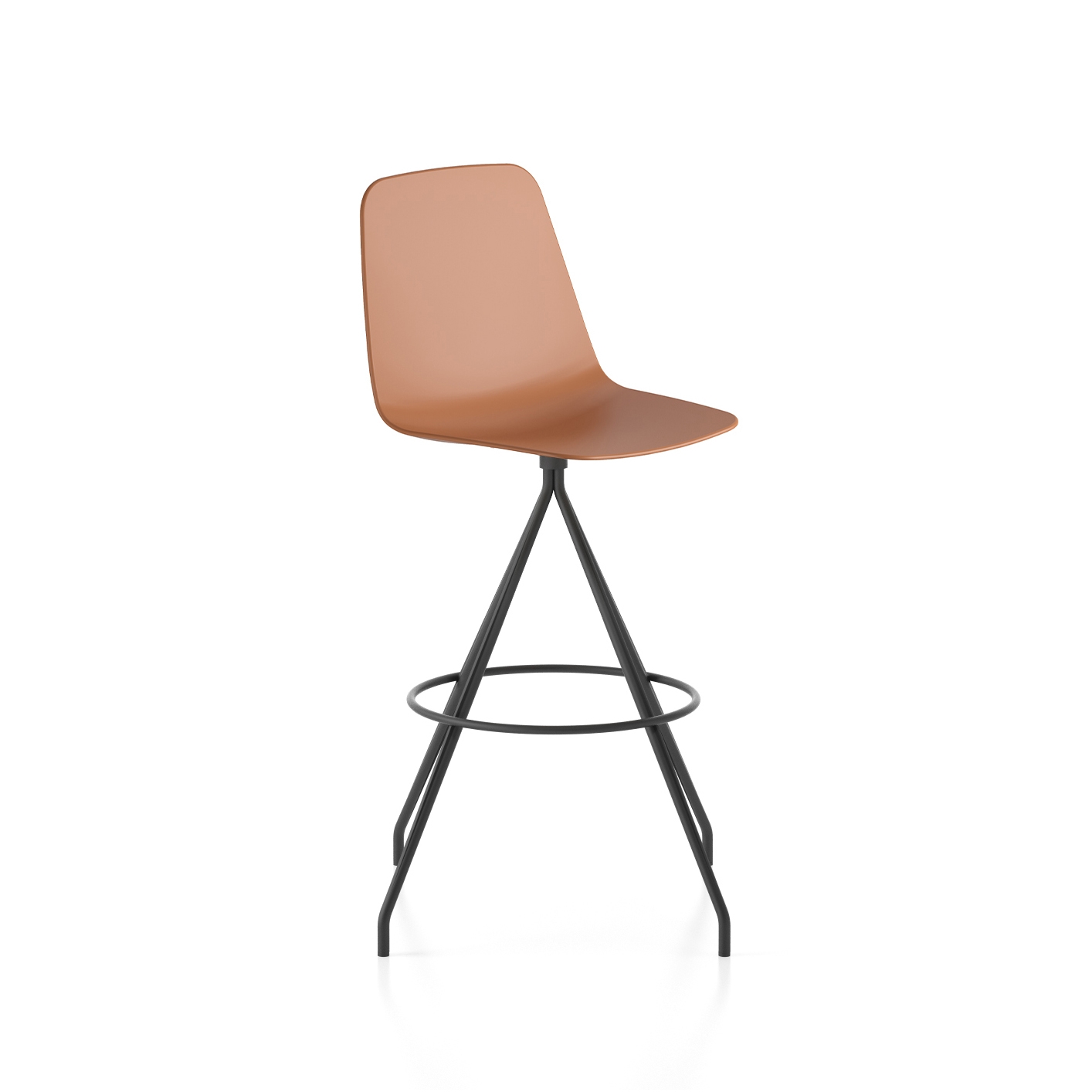 Maarten Plastic stool - swivel base bar height & high backrest