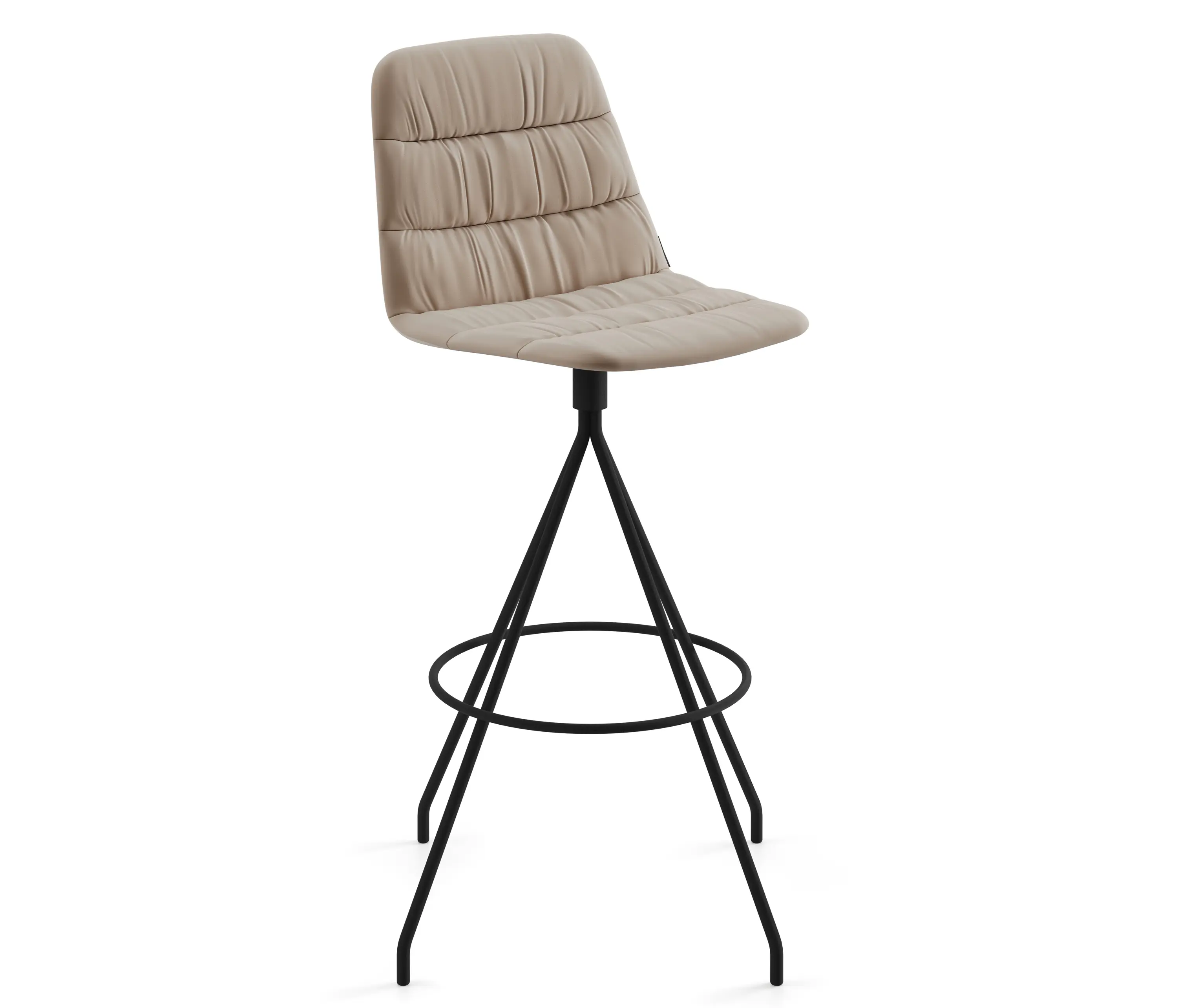 viccarbe - Maarten stool - swivel base bar height & soft upholstered high backrest