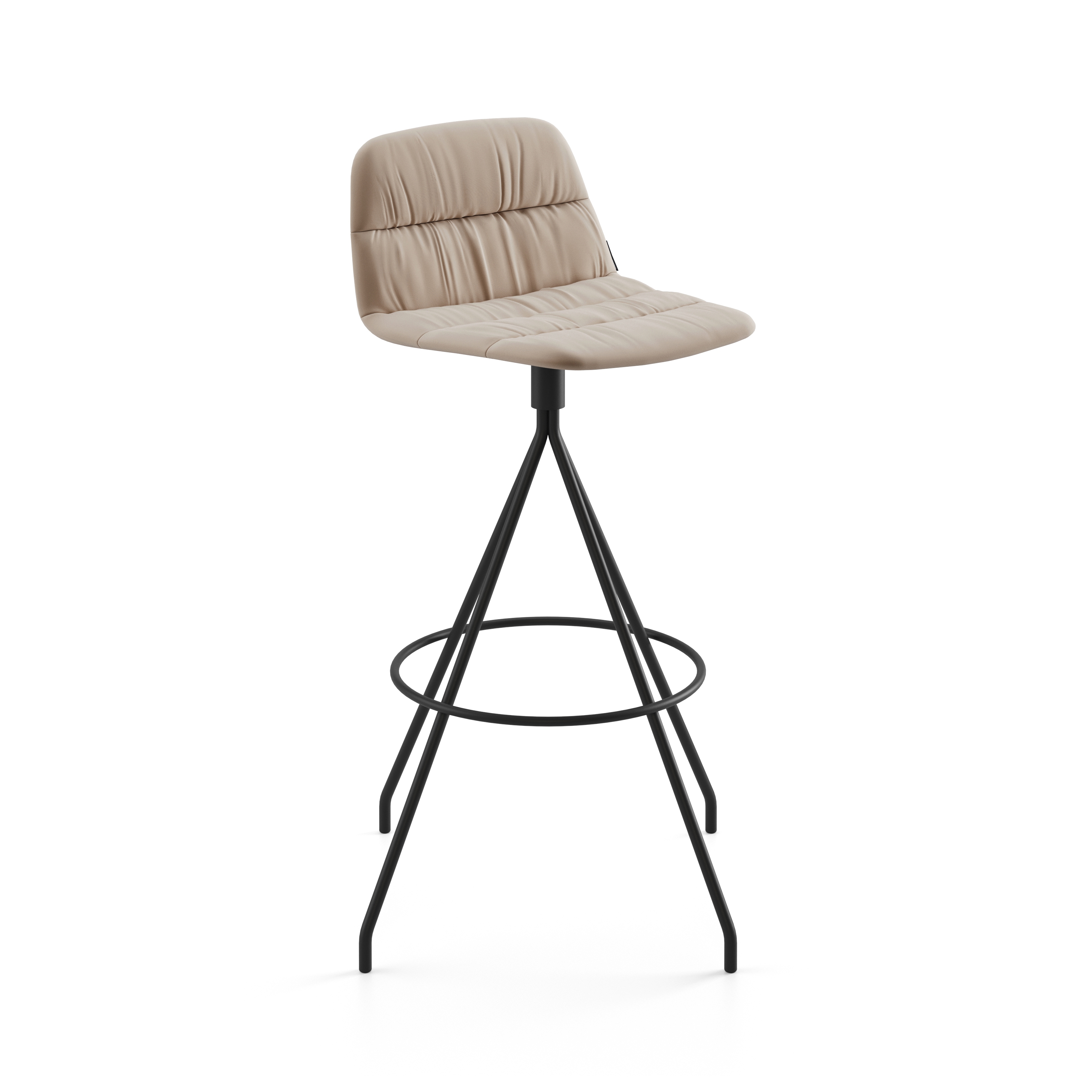 Maarten stool - swivel base bar height & soft upholstery