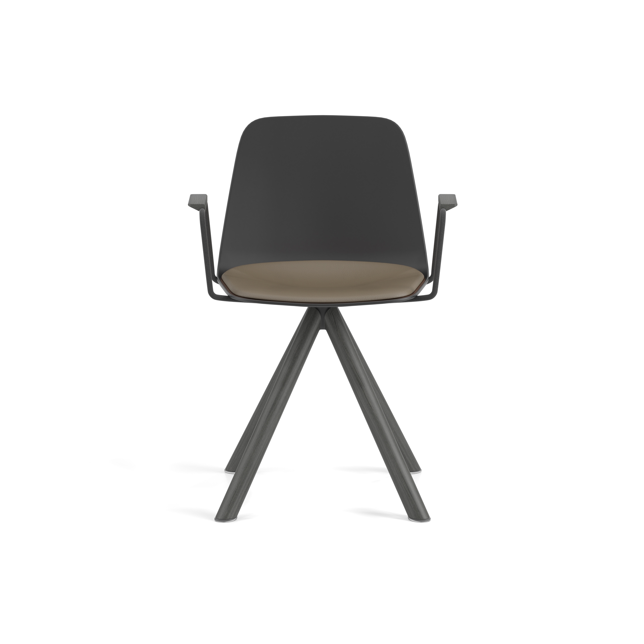 Maarten Plastic chair - wooden swivel base with cushion
