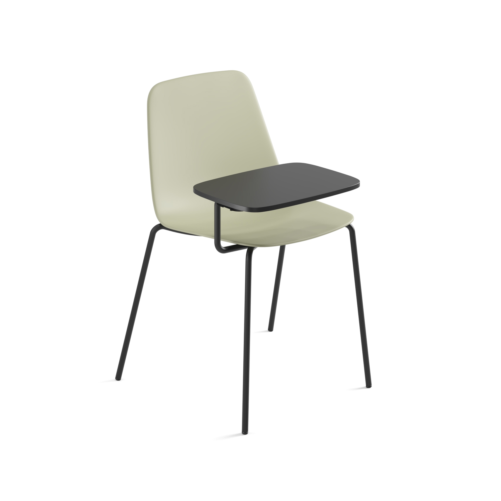 Display product Maarten Plastic chair - 4 metal legs base with writing tablet from manufacturer viccarbe