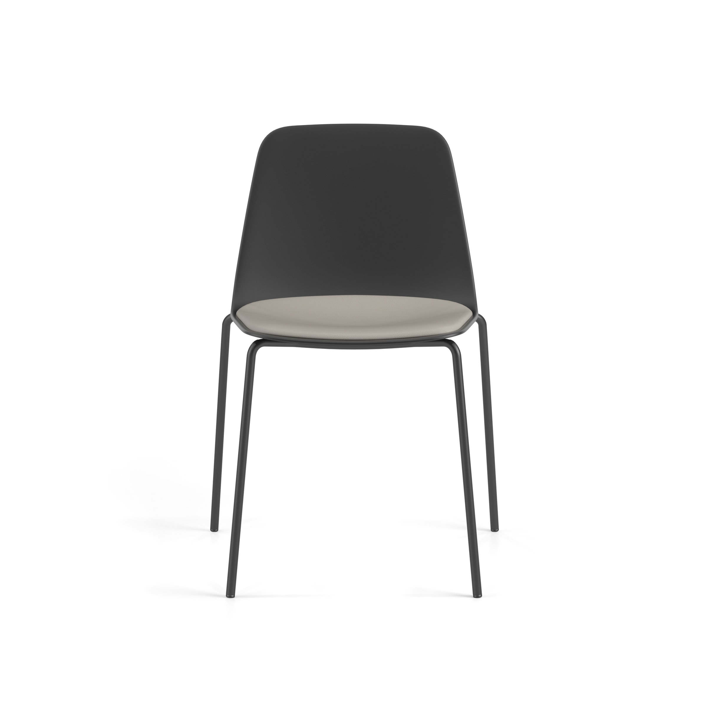 Maarten Plastic chair - 4 metal legs base with cushion