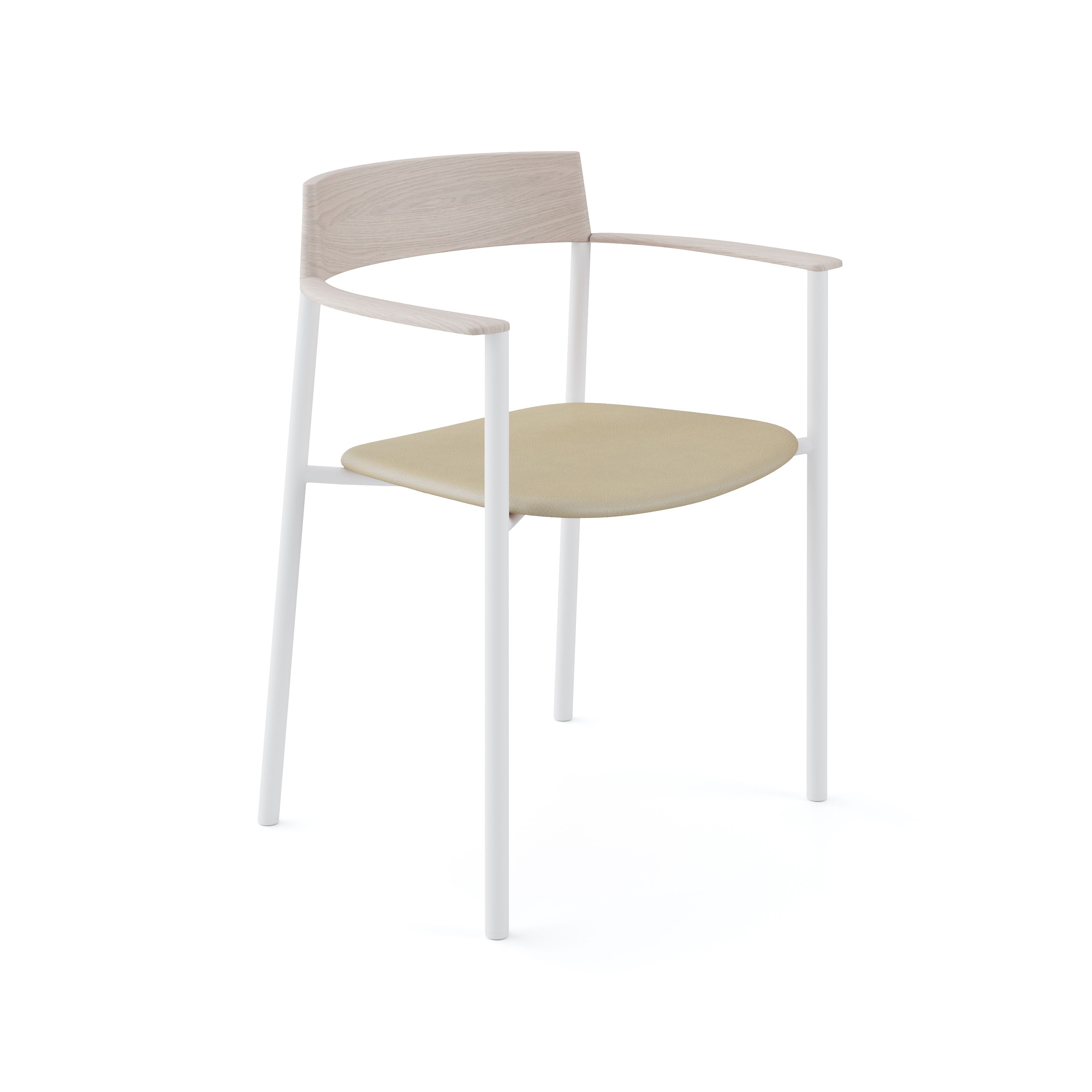 Display product Perxa stackable chair with upholstered seat from manufacturer viccarbe