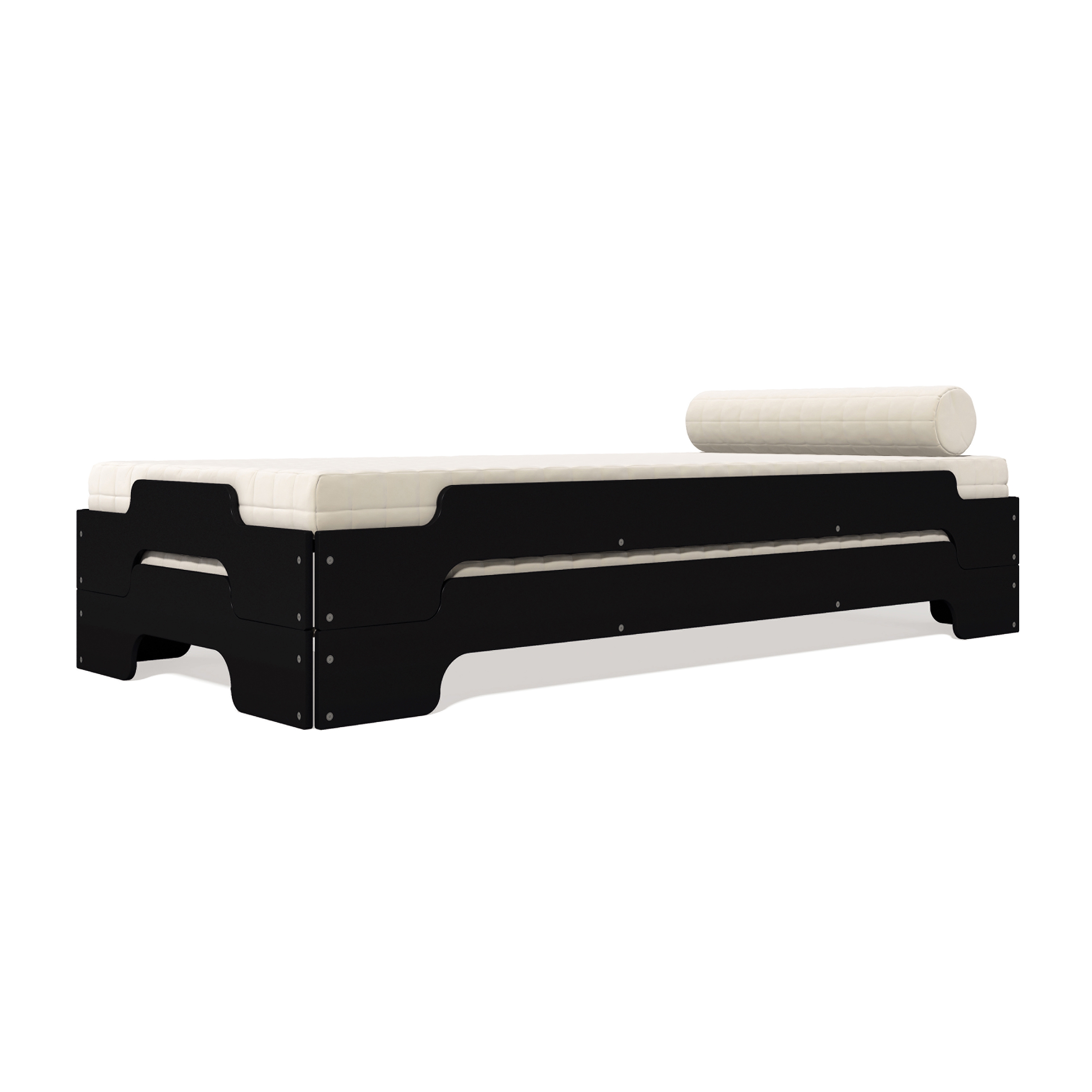 Stacking bed lacquered in standard colours RAL9011