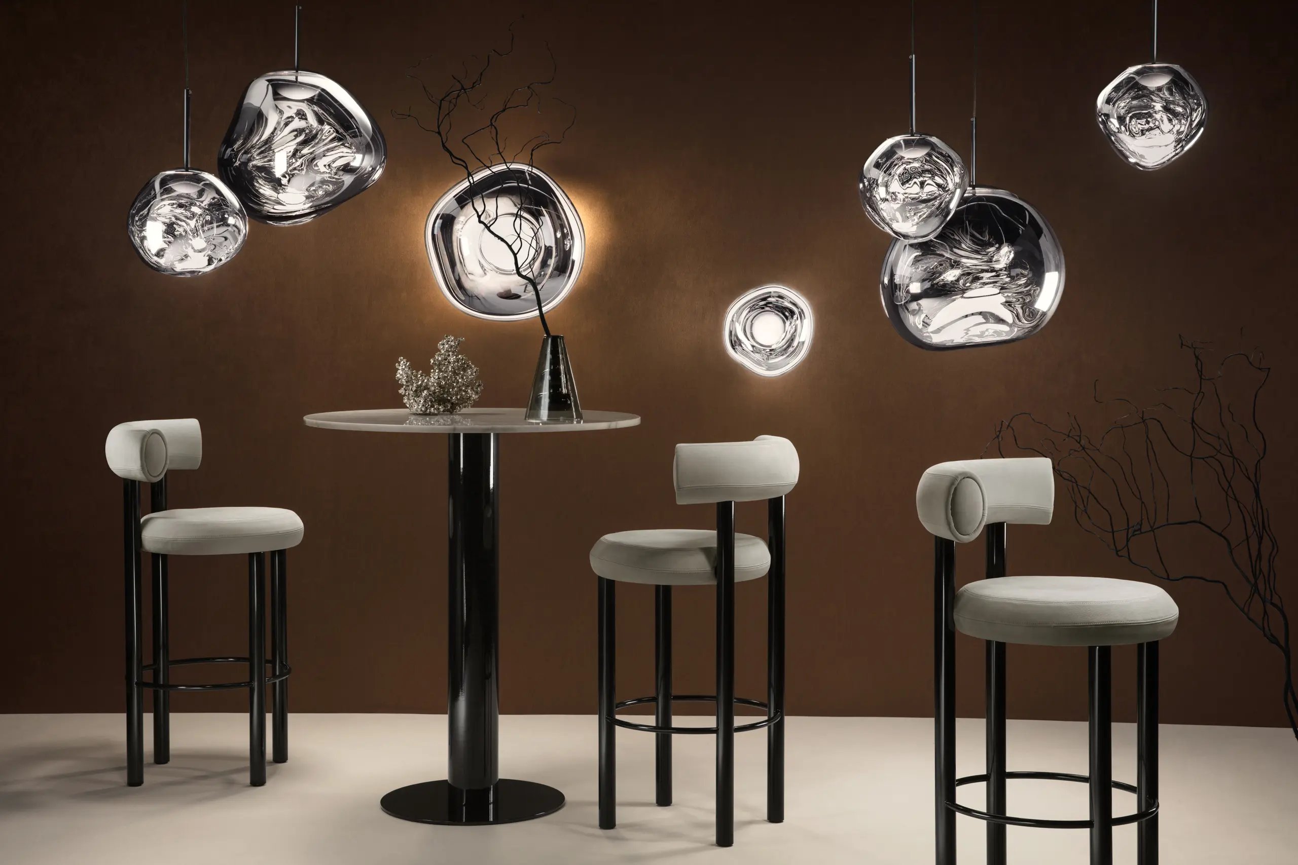 Tom Dixon - Mirror Ball Stand Gold Chandelier