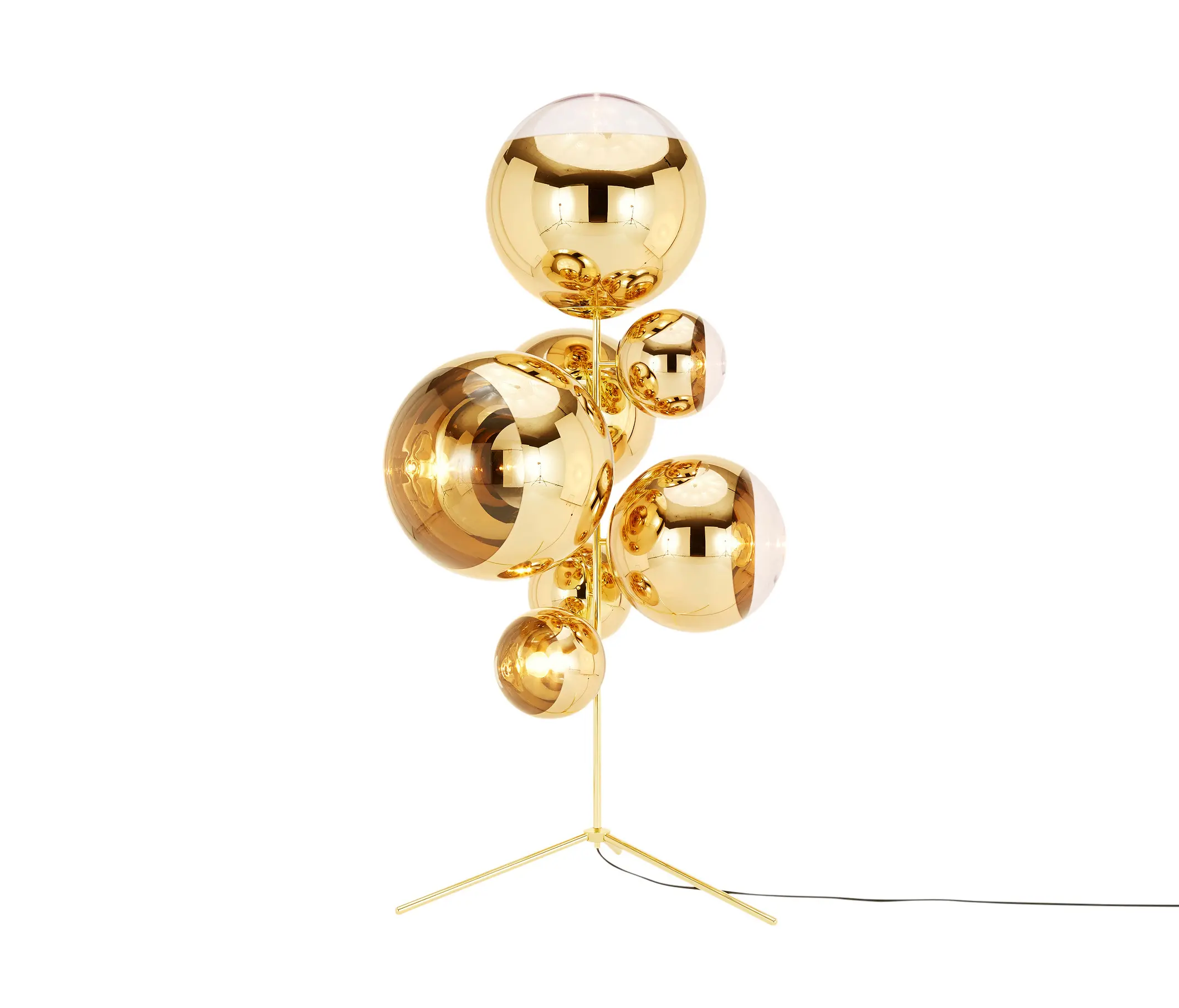 Tom Dixon - Mirror Ball Stand Gold Chandelier