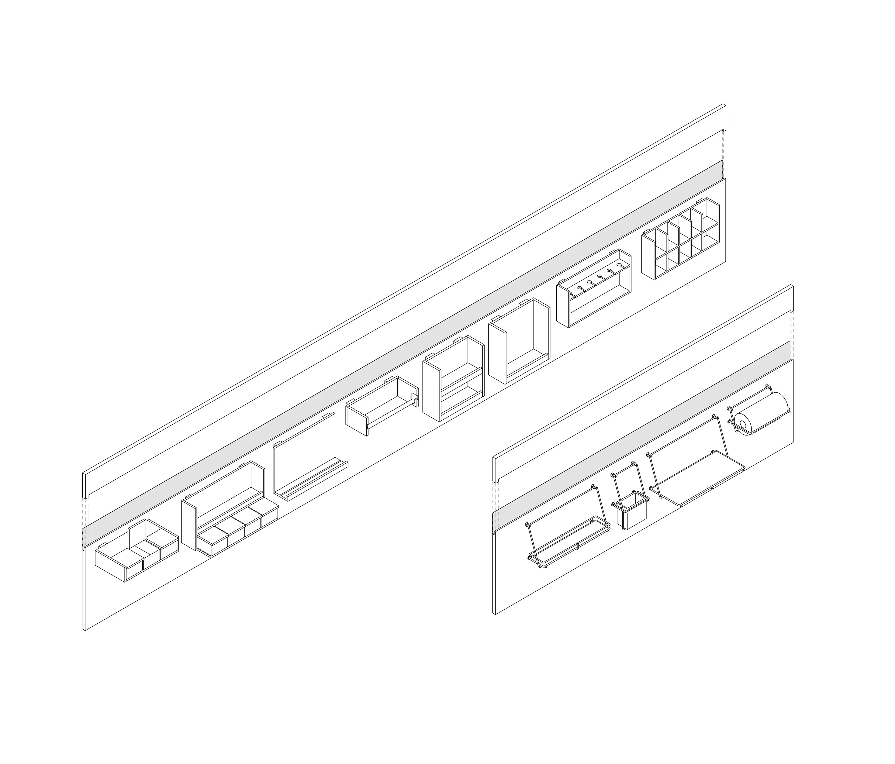 Arclinea - Accessorised Back Panel