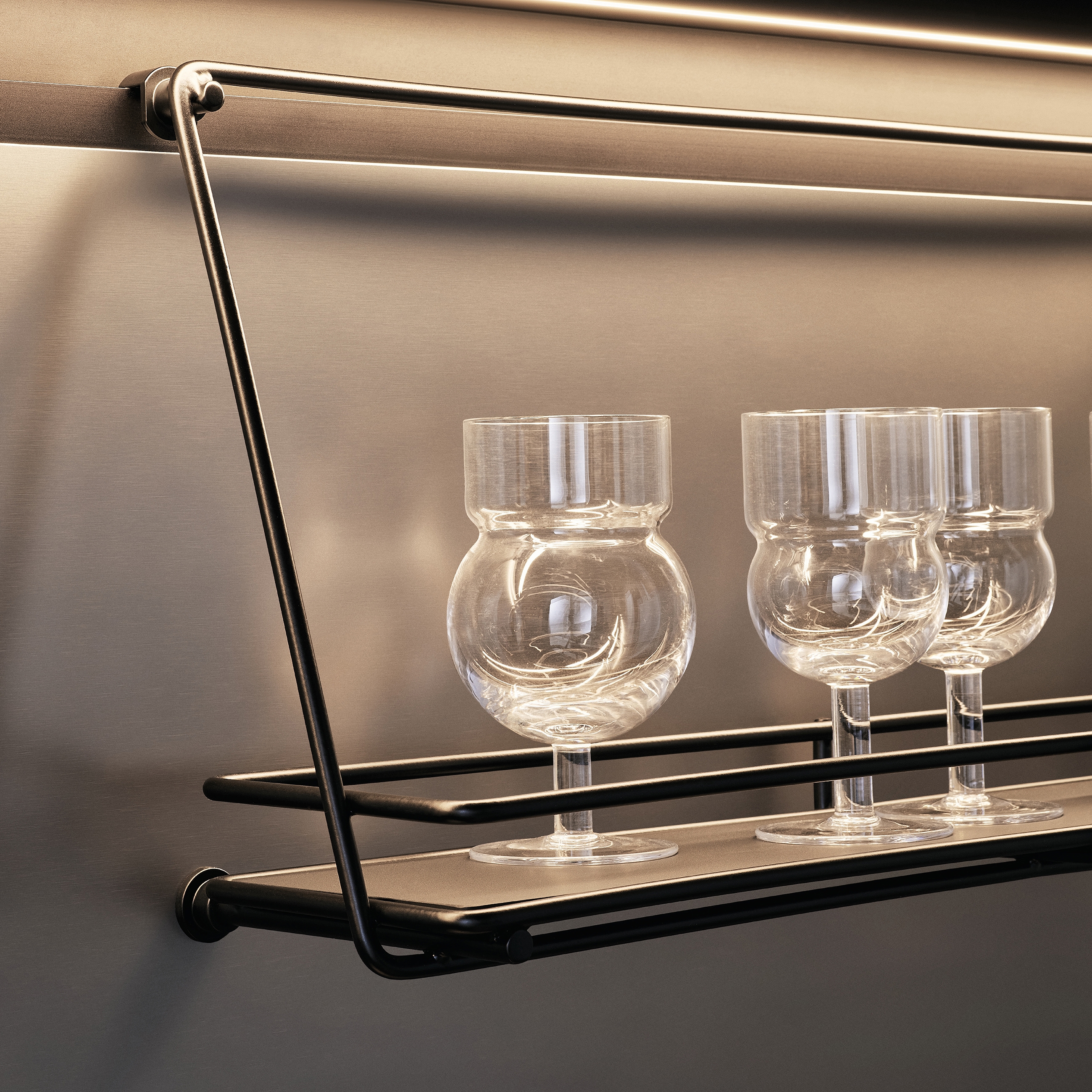 Display product Utensil Hanger with led profile from manufacturer Arclinea