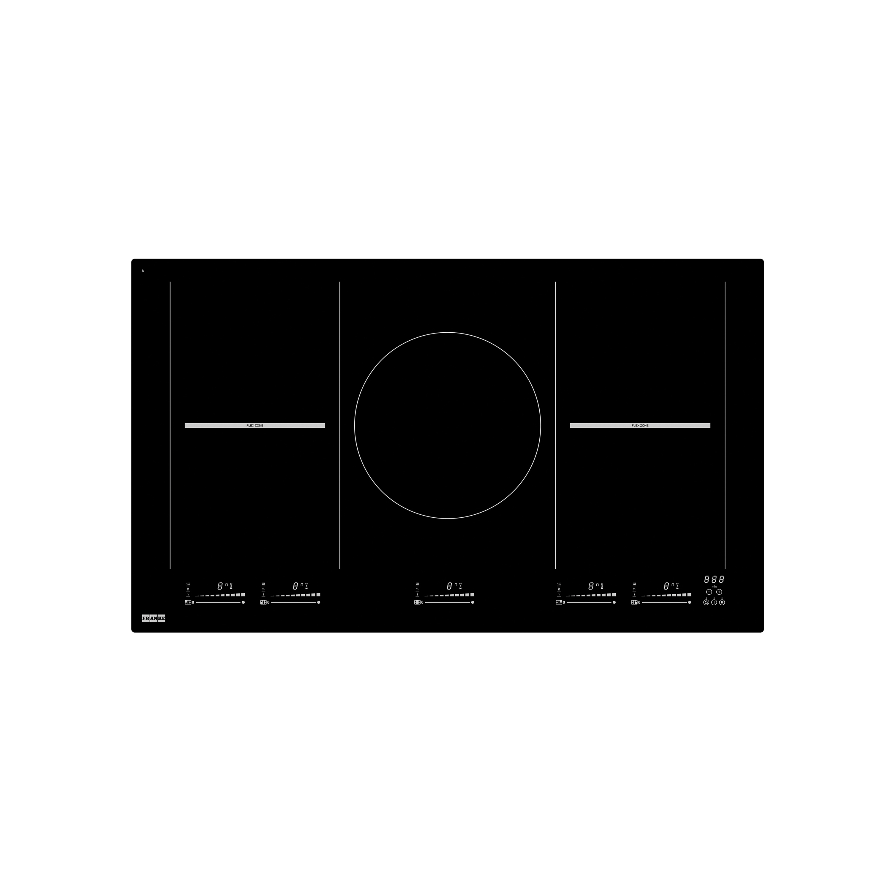 Display product Mythos Mythos Induction Hob FHMA 905 5FLEXI INT Glass Black from manufacturer Franke Home Solutions