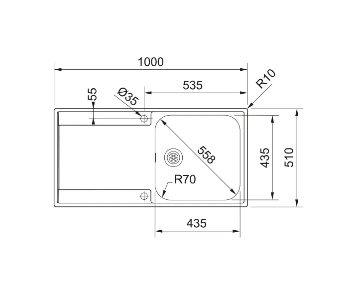 MARIS SINK MRX 211 R STAINLESS STEEL - Kitchen sinks from Franke