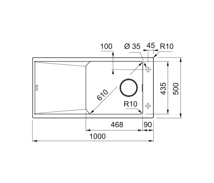 Franke Home Solutions - FX Sink FXG 611-100 Fragranite Graphite
