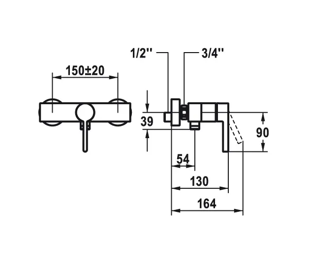 KWC Home - KWC BEVO Lever mixer shower