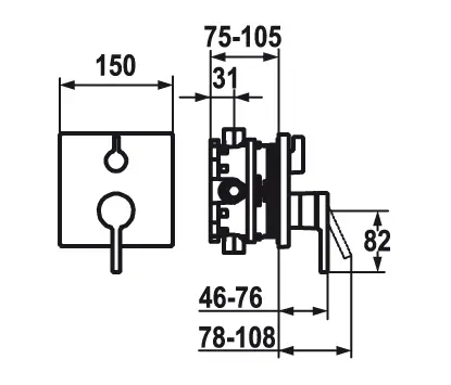 KWC Home - KWC AVA 2.0 Set di montaggio con unità funzionale vasca