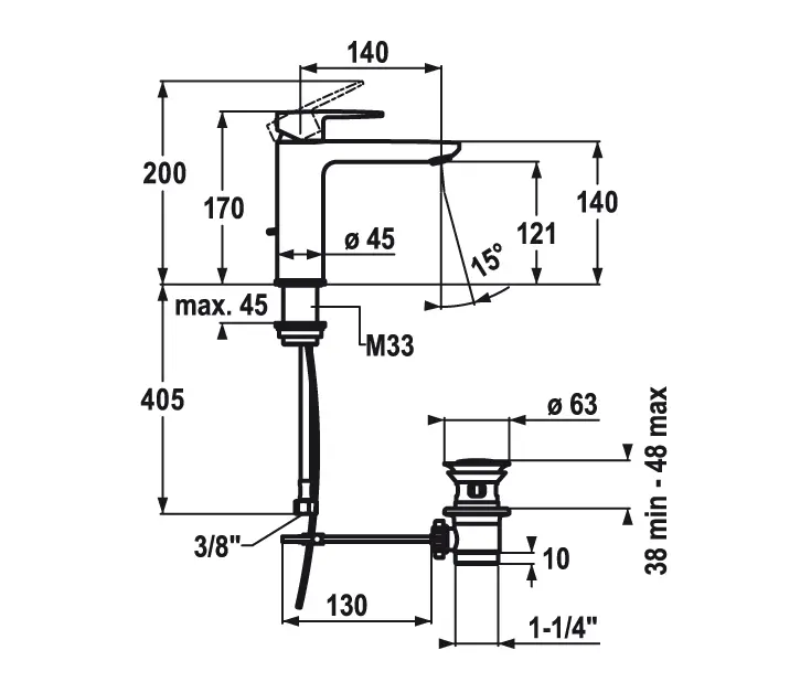 KWC Home - KWC ELLA Lever mixer CoolFix with pop-up valve