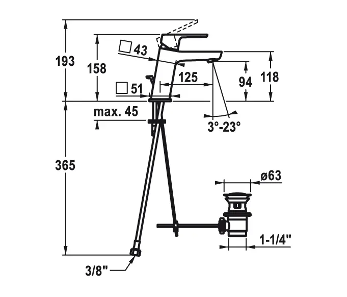 KWC Home - KWC MONTA Lever mixer with pop-up valve