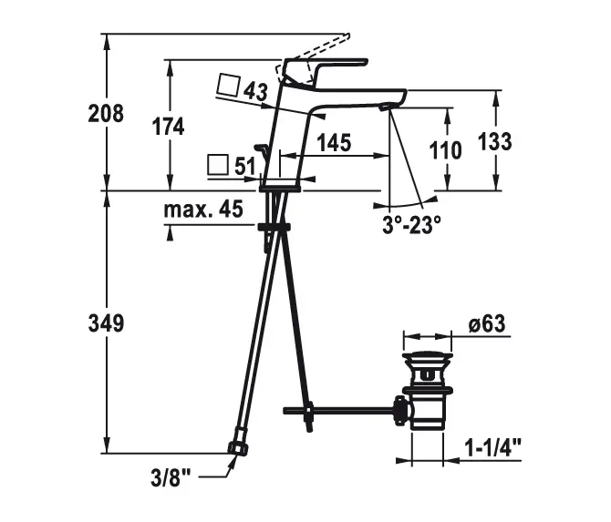KWC Home - KWC MONTA Lever mixer with pop-up valve