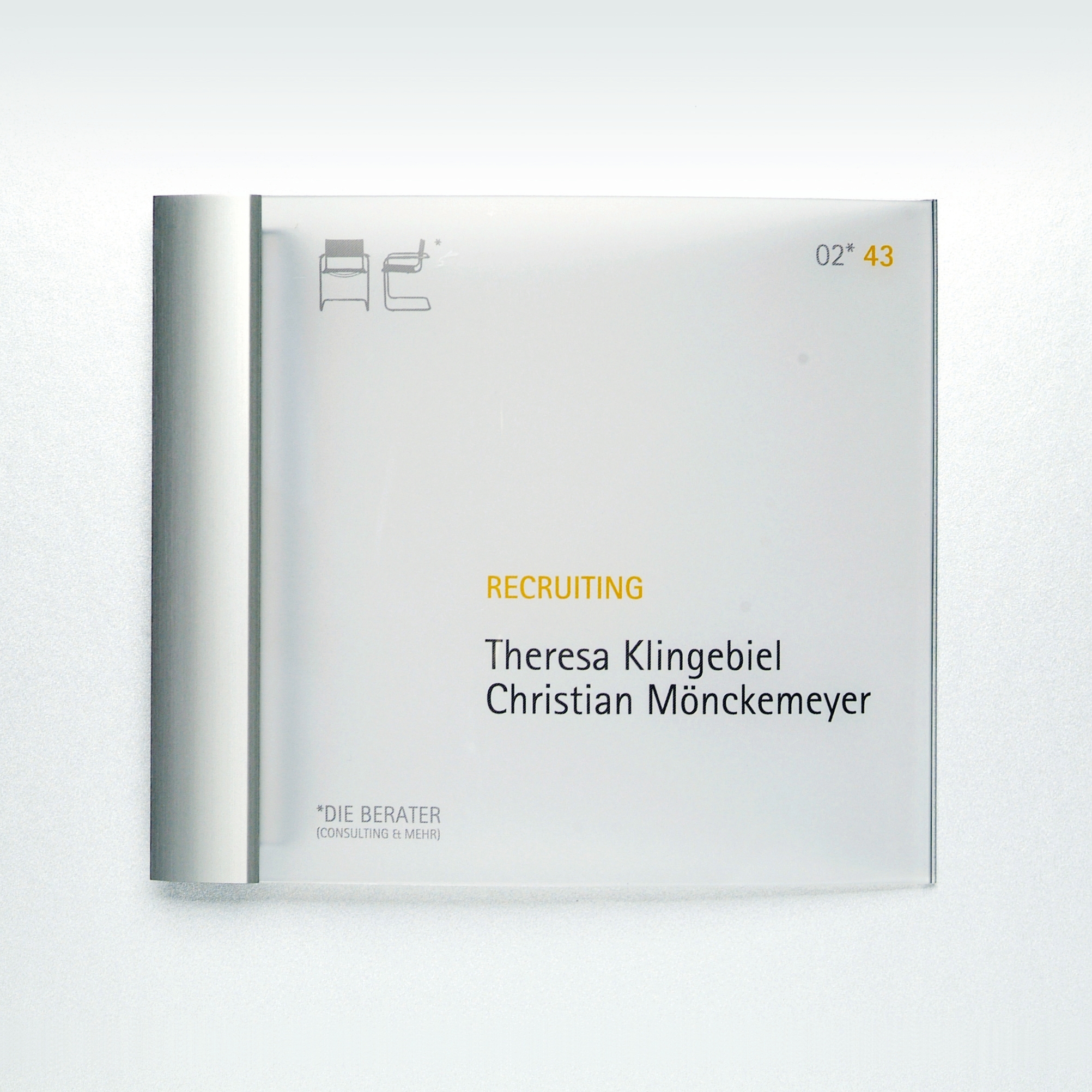 Display product Doorplate with folding spring STF from manufacturer Meng Informationstechnik
