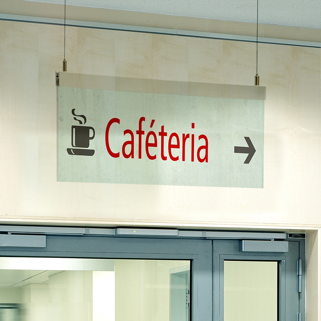 Afficher le produit Signpost glass ceiling mounted TND du fabricant Meng Informationstechnik
