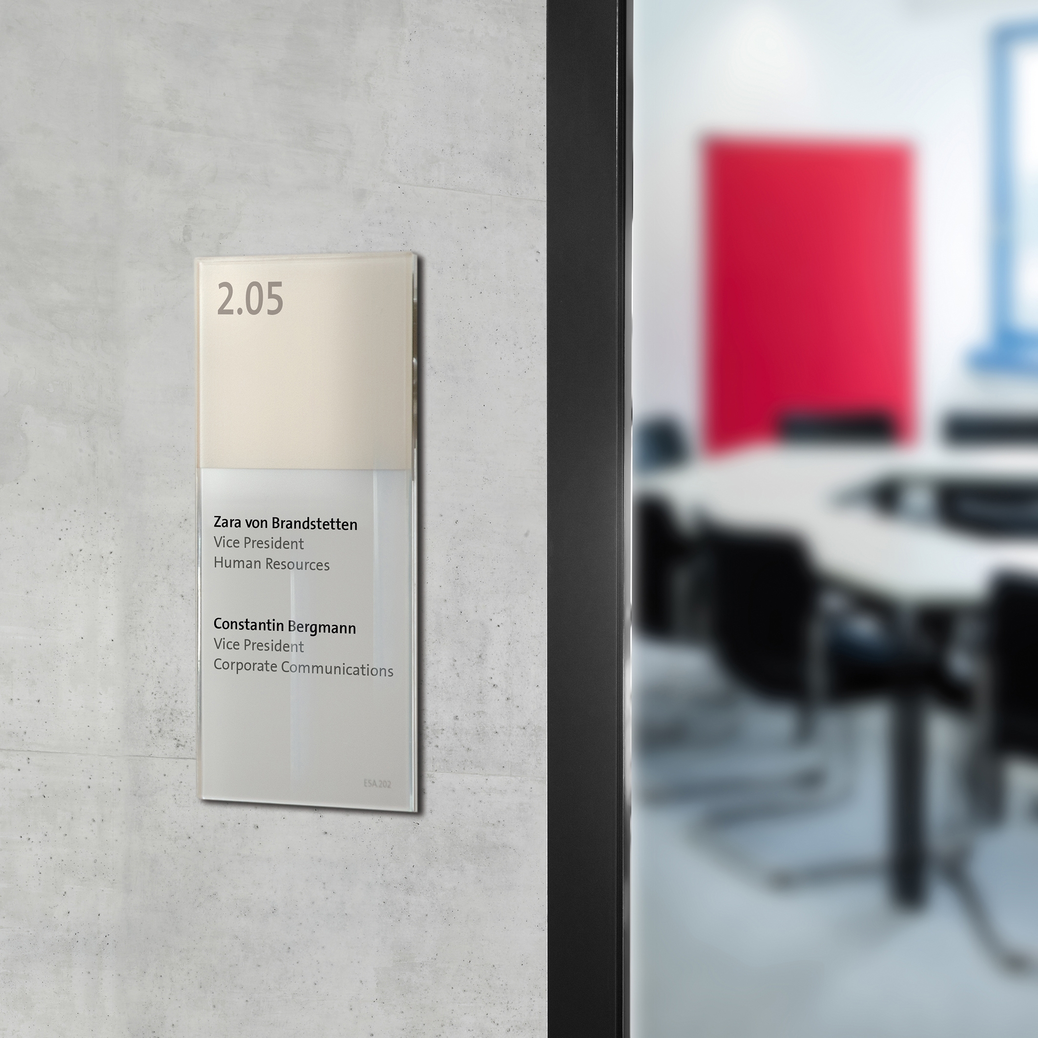 Display product Doorplate glass PVT from manufacturer Meng Informationstechnik