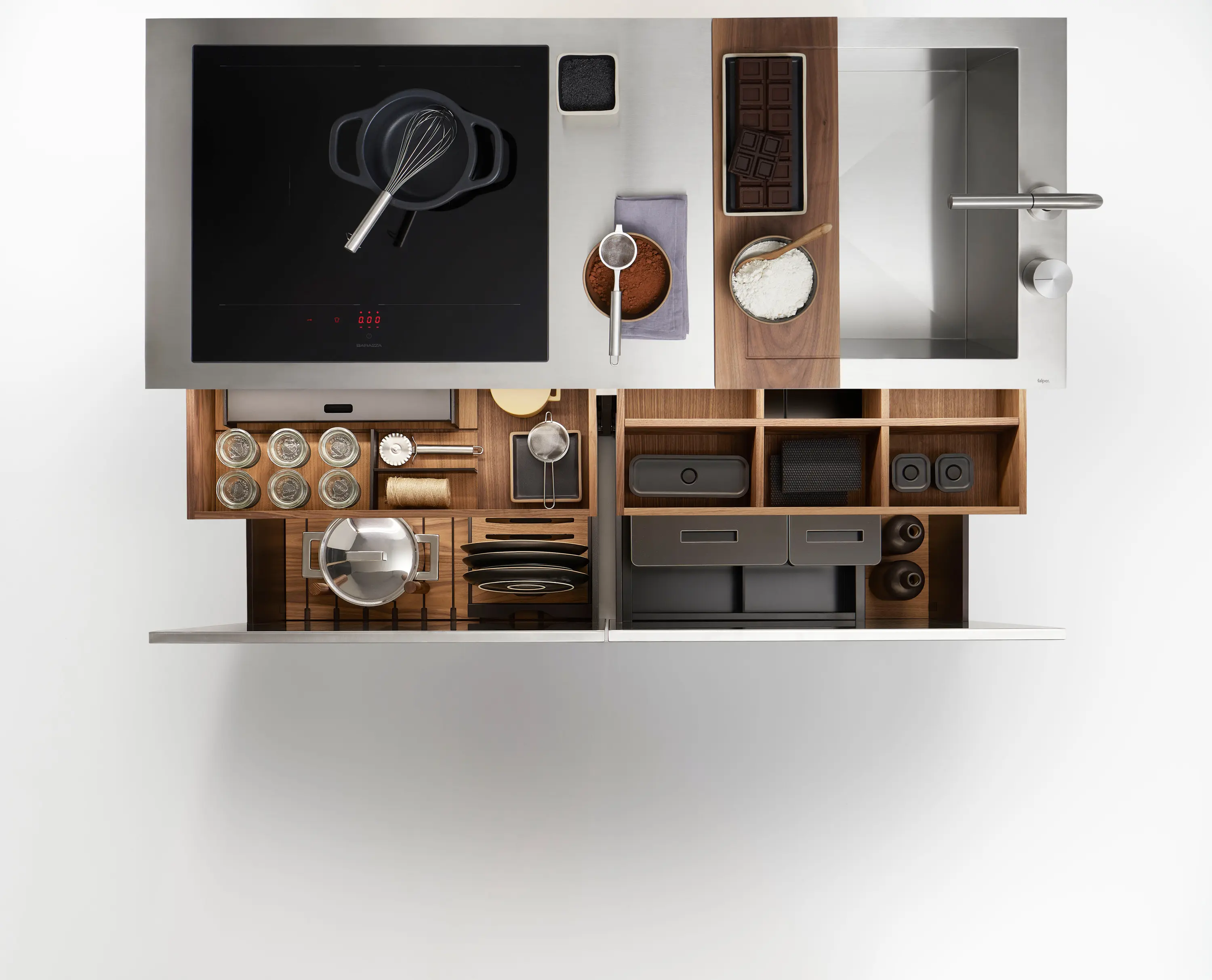 Falper - Small Living Kitchens Island Model 2