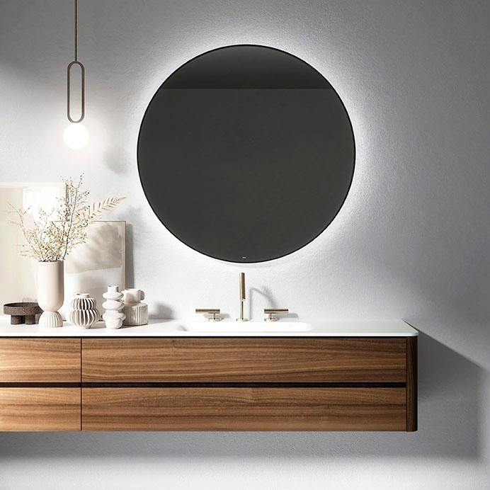 Mostrar el producto ViaVeneto Classic G | Mueble de Baño con Dos Cajones y Encimera Integrada de Cristalplant Bio Active, Longitud 220cm del fabricante Falper